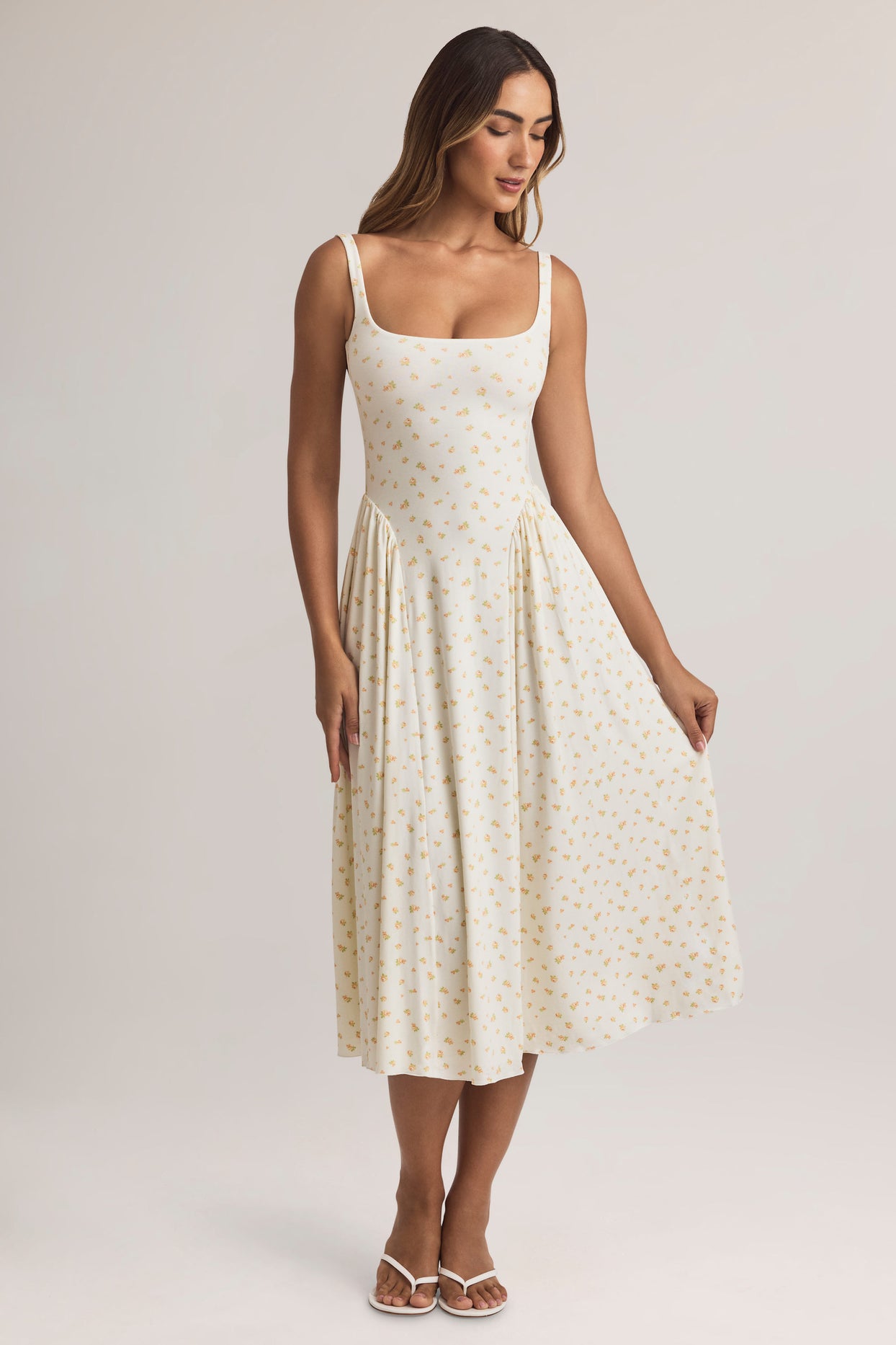 Modal A-Line Midaxi Dress in Floral Print - 7