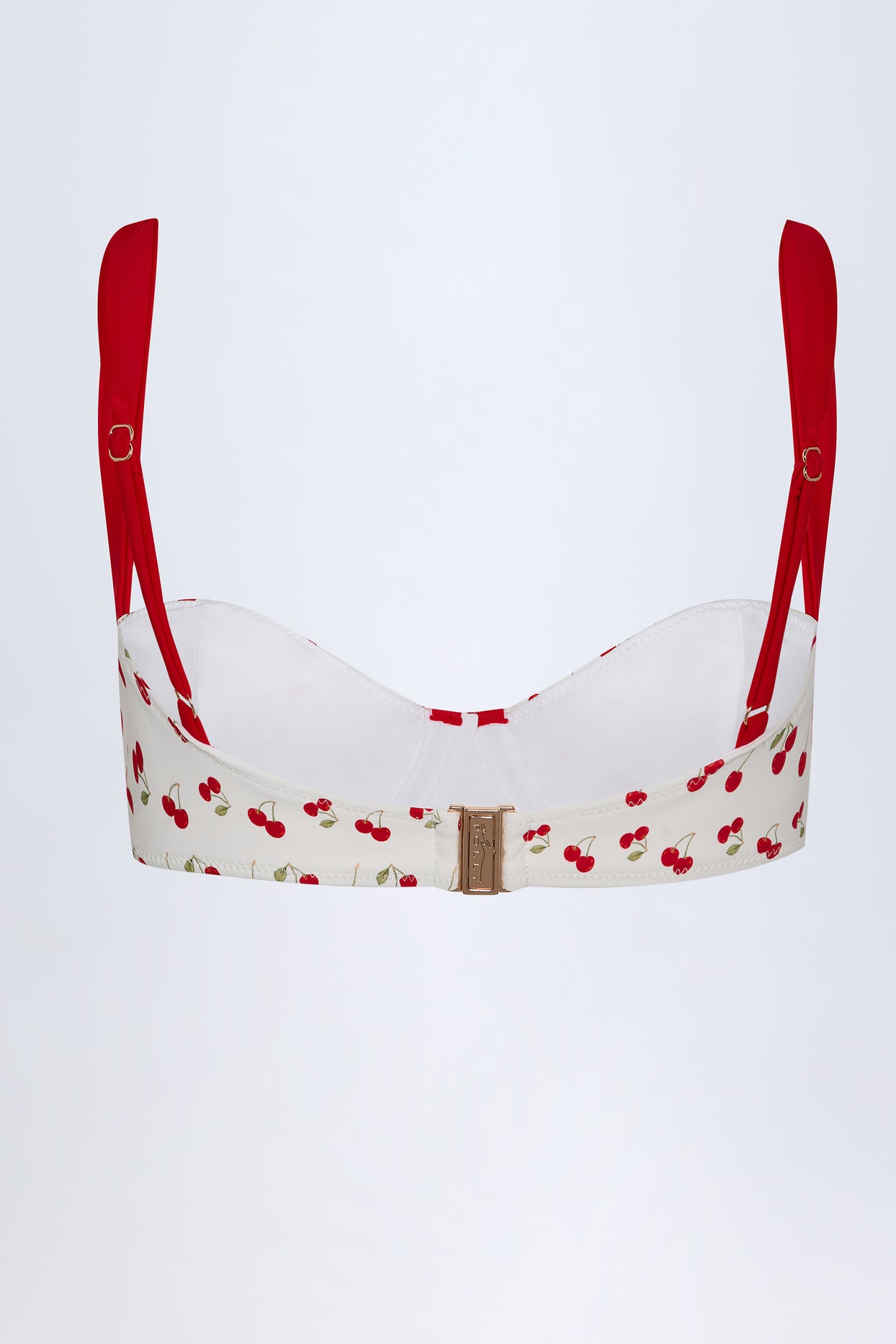 Contrast Underwired Balconette Bikini Top in Cherry Print - 4