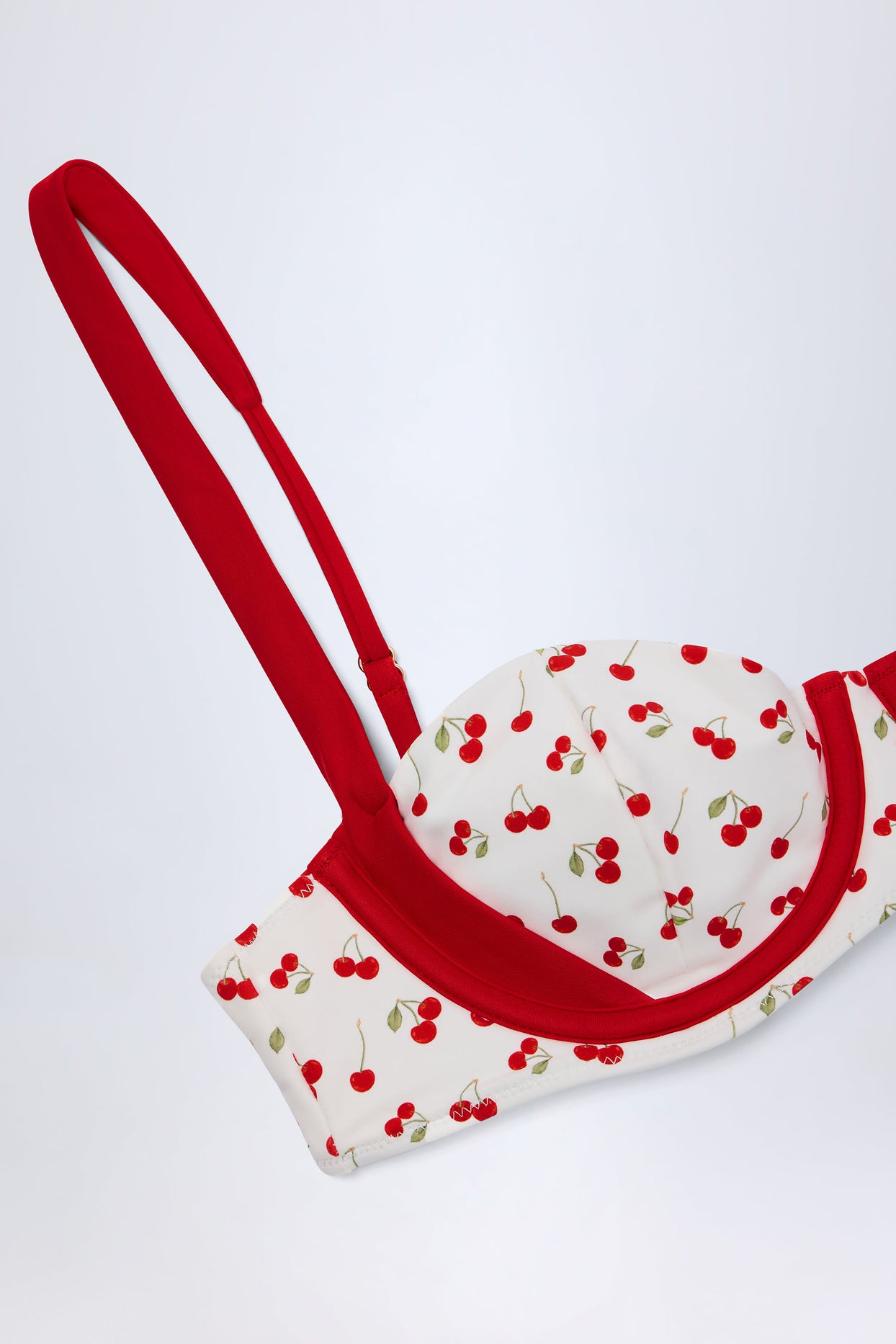 Contrast Underwired Balconette Bikini Top in Cherry Print - 5