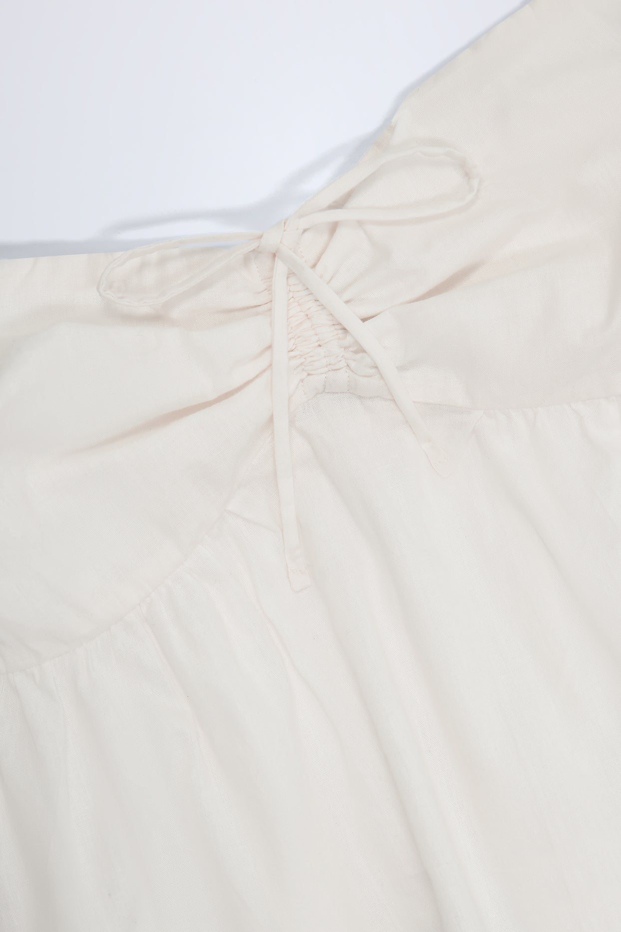 Tie-Front Strapless Cotton-Poplin Crop Top in White - 5
