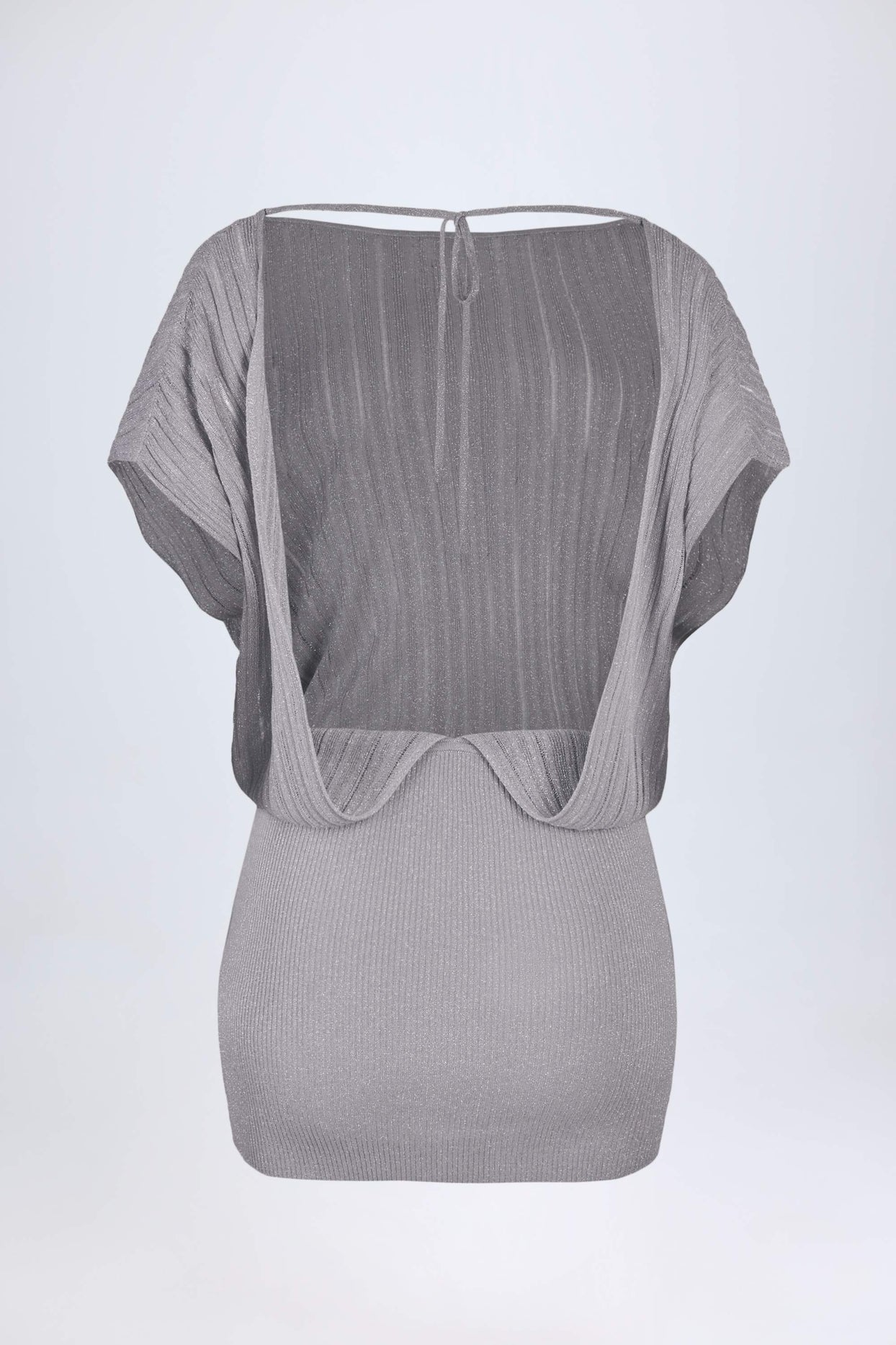 batwing drop waist mini dress Amanita Backless Batwing Mini Dress in Silver