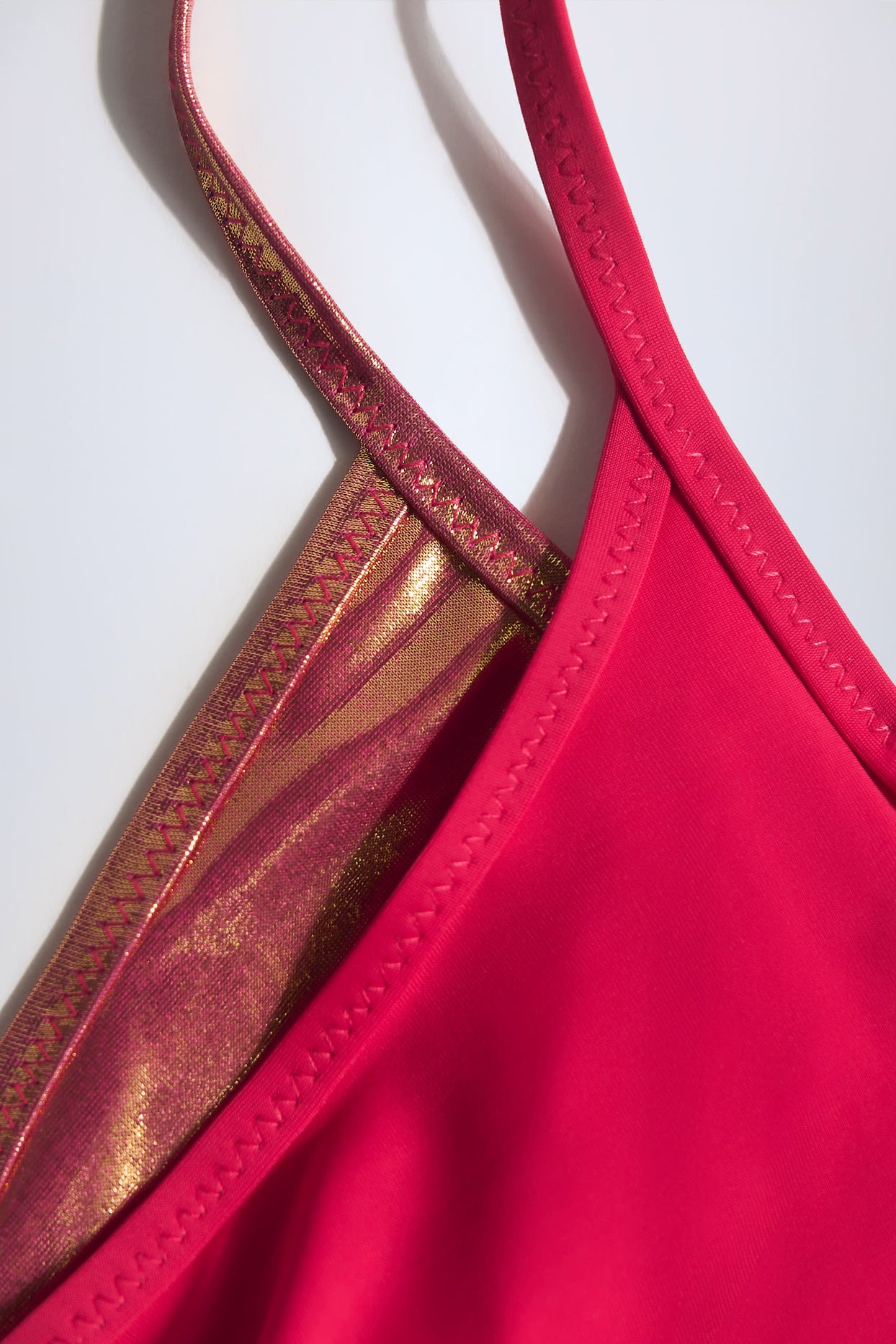 Metallic Layered Swimsuit in Fuchsia - 5