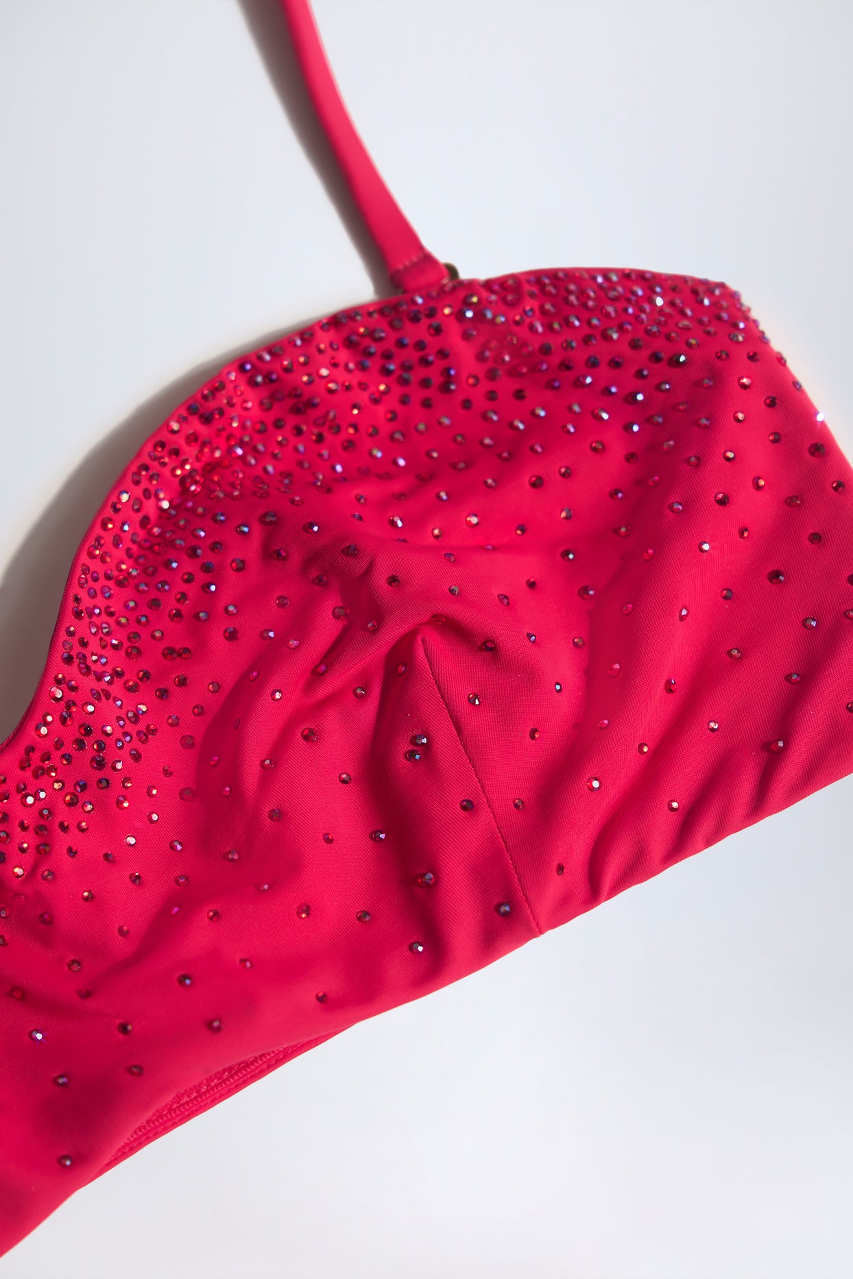 Bandeau Bikini Top in Raspberry Pink - 5
