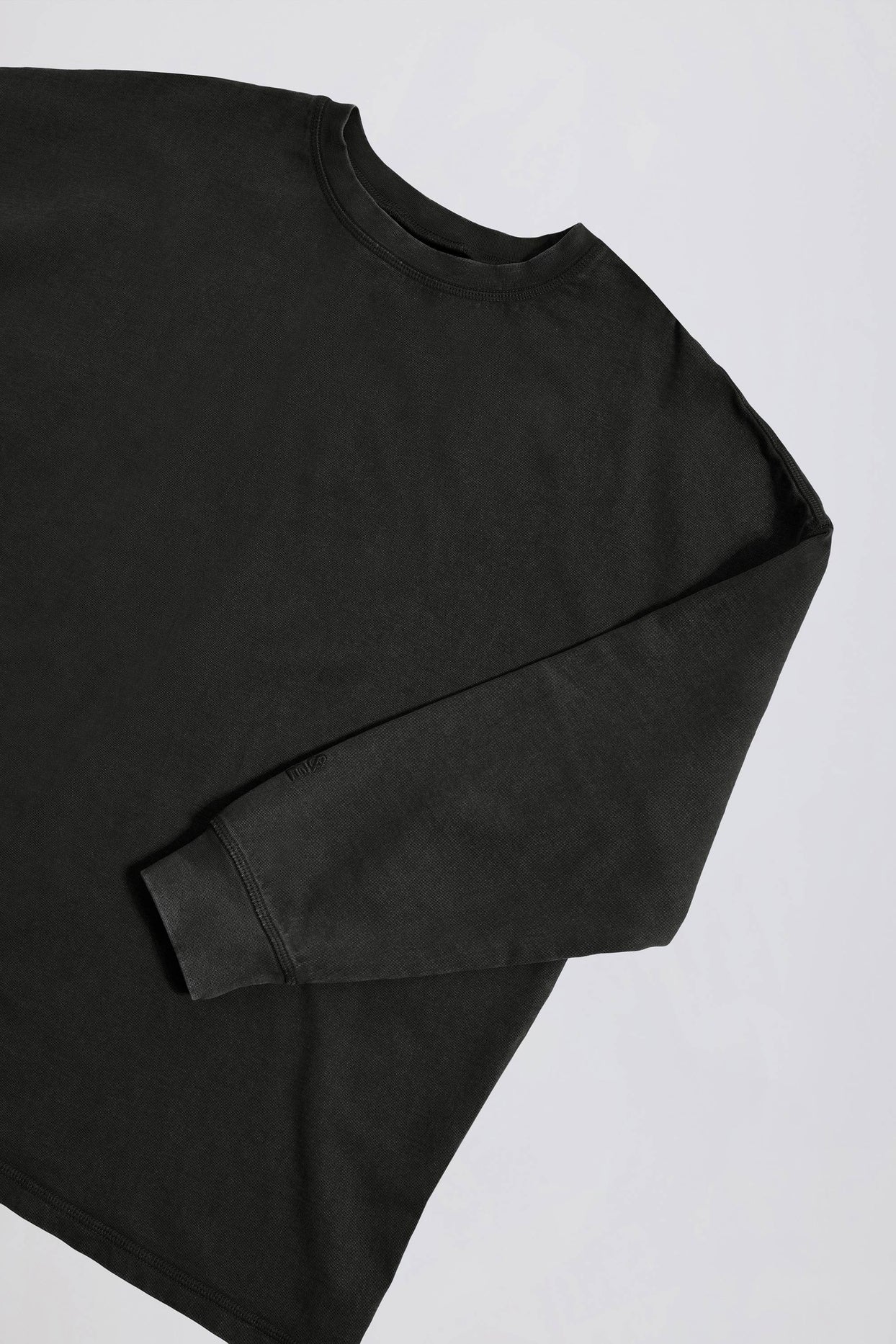 Acid Wash Long-Sleeve Oversized T-Shirt in Ash - 4