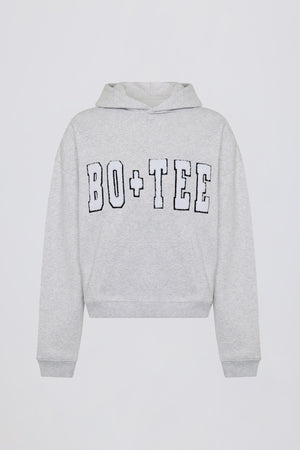 Soft Cotton Jersey Acid Wash Oversized Hoodie in Heather Grey