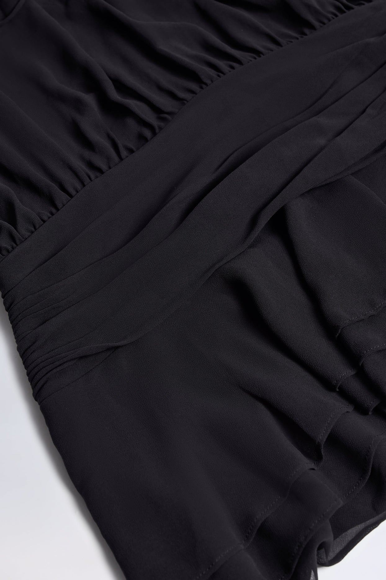 Lace-Up Balloon-Sleeve Mini Dress in Black - 5