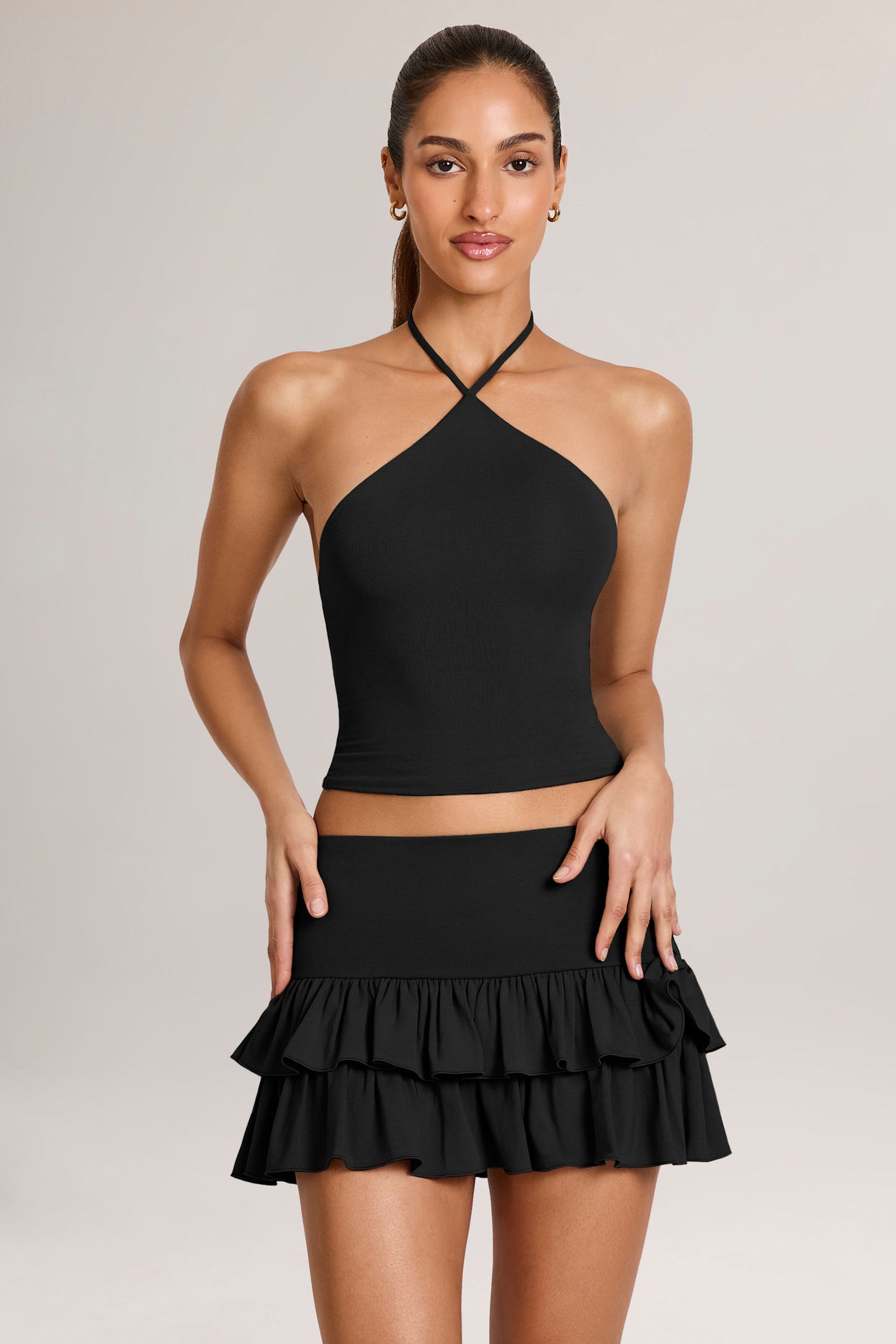 Modal Halterneck Top in Black - 5