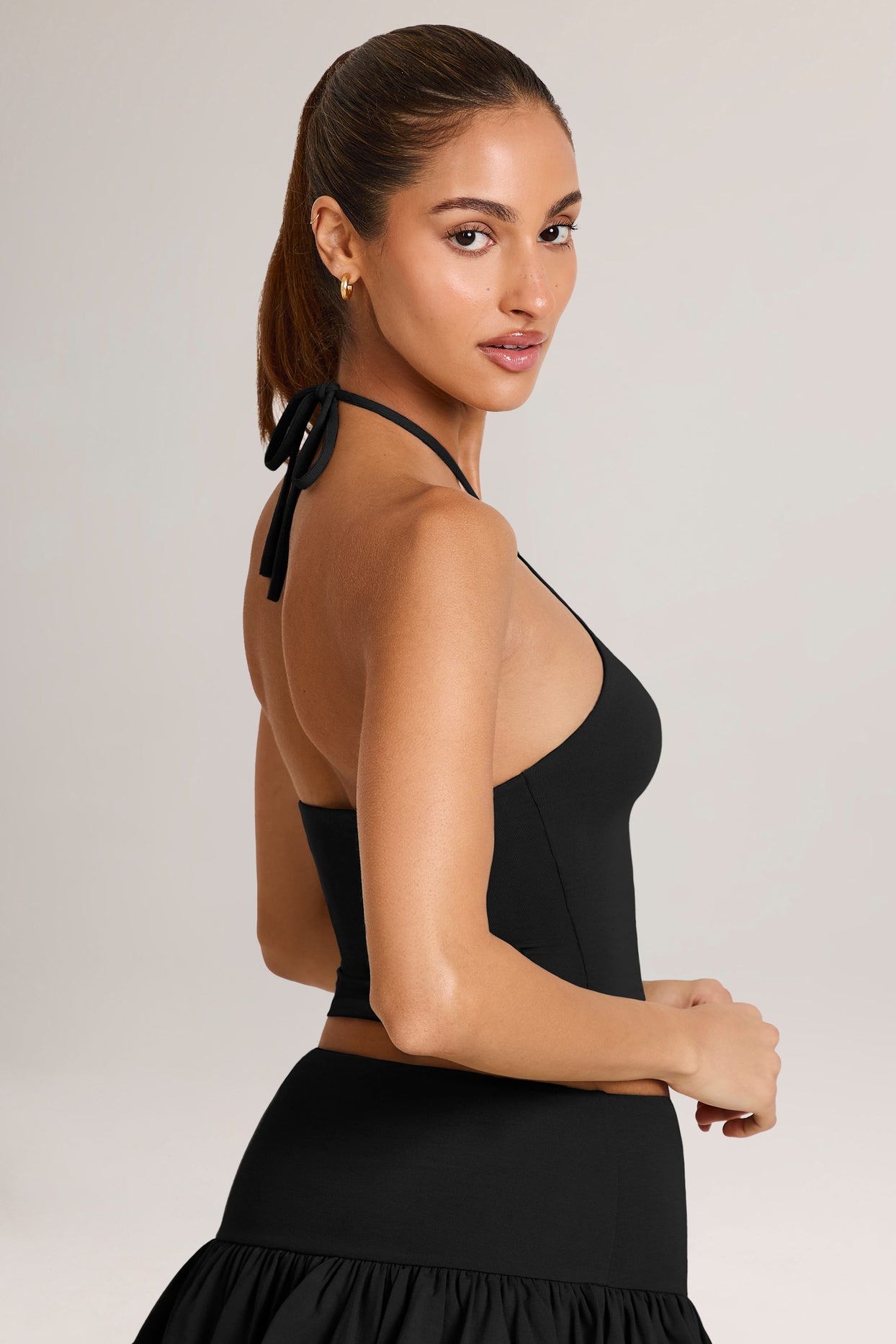 Modal Halterneck Top in Black - 6