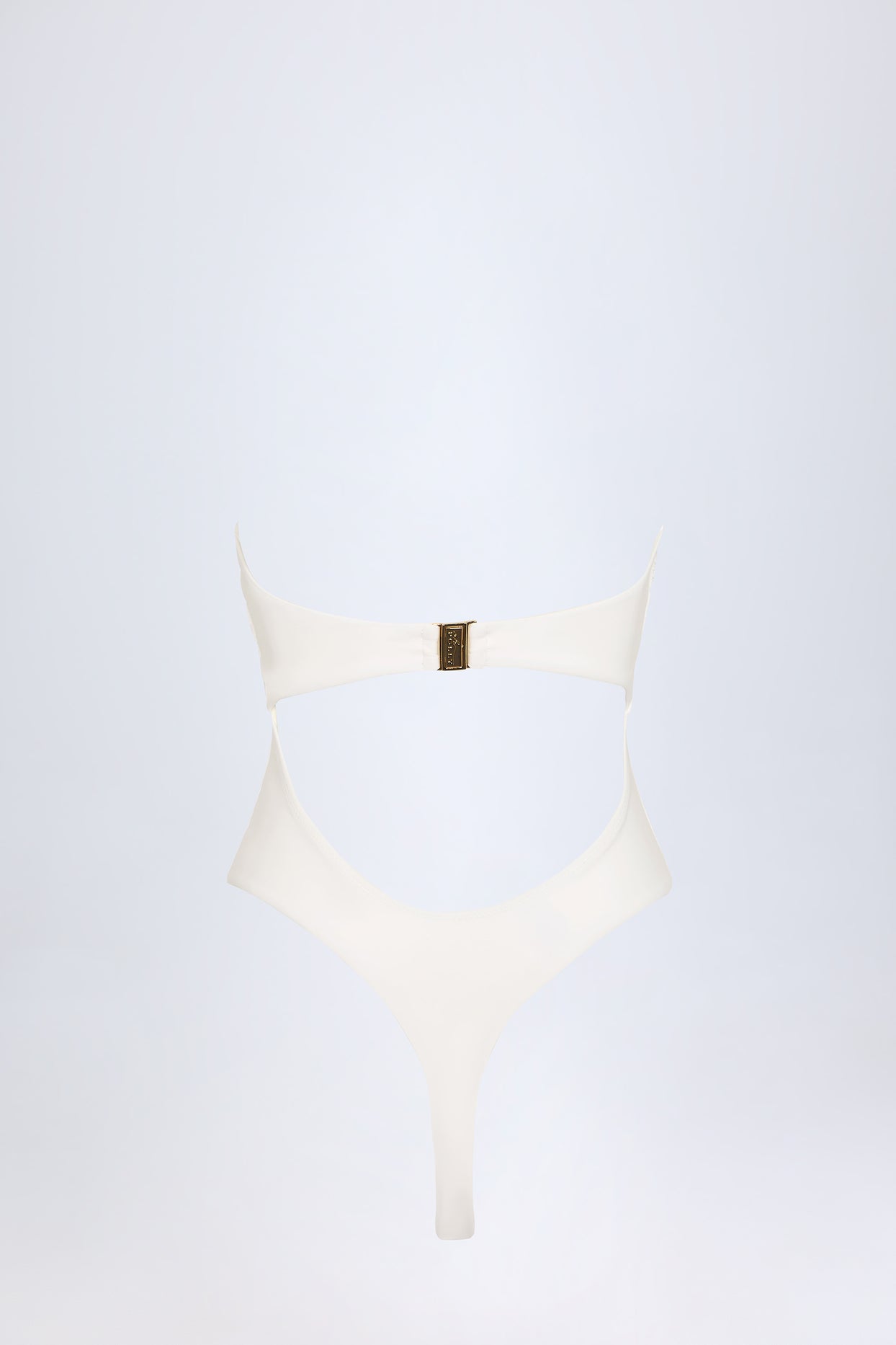 Cut-Out Hardware-Detail Swimsuit in White - 4