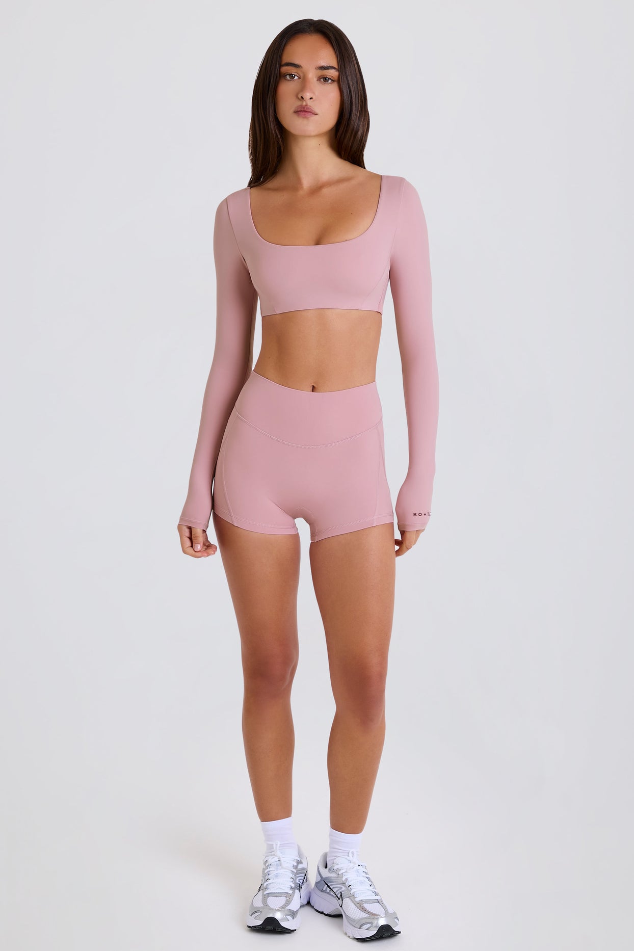 High-Waist Mini Shorts in Mauve - 5