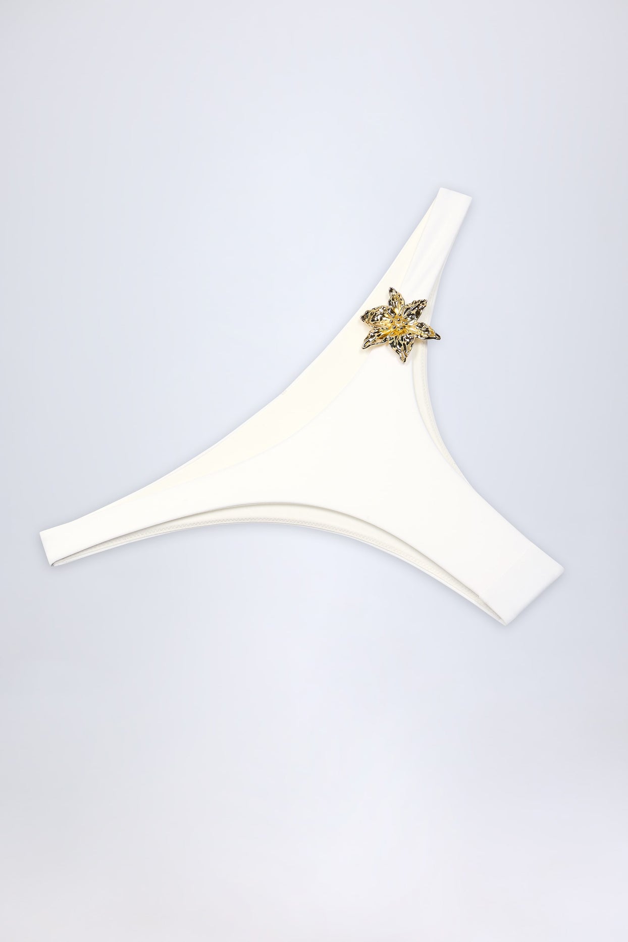Hardware-Detail Cheeky Bikini Bottoms in White - 5