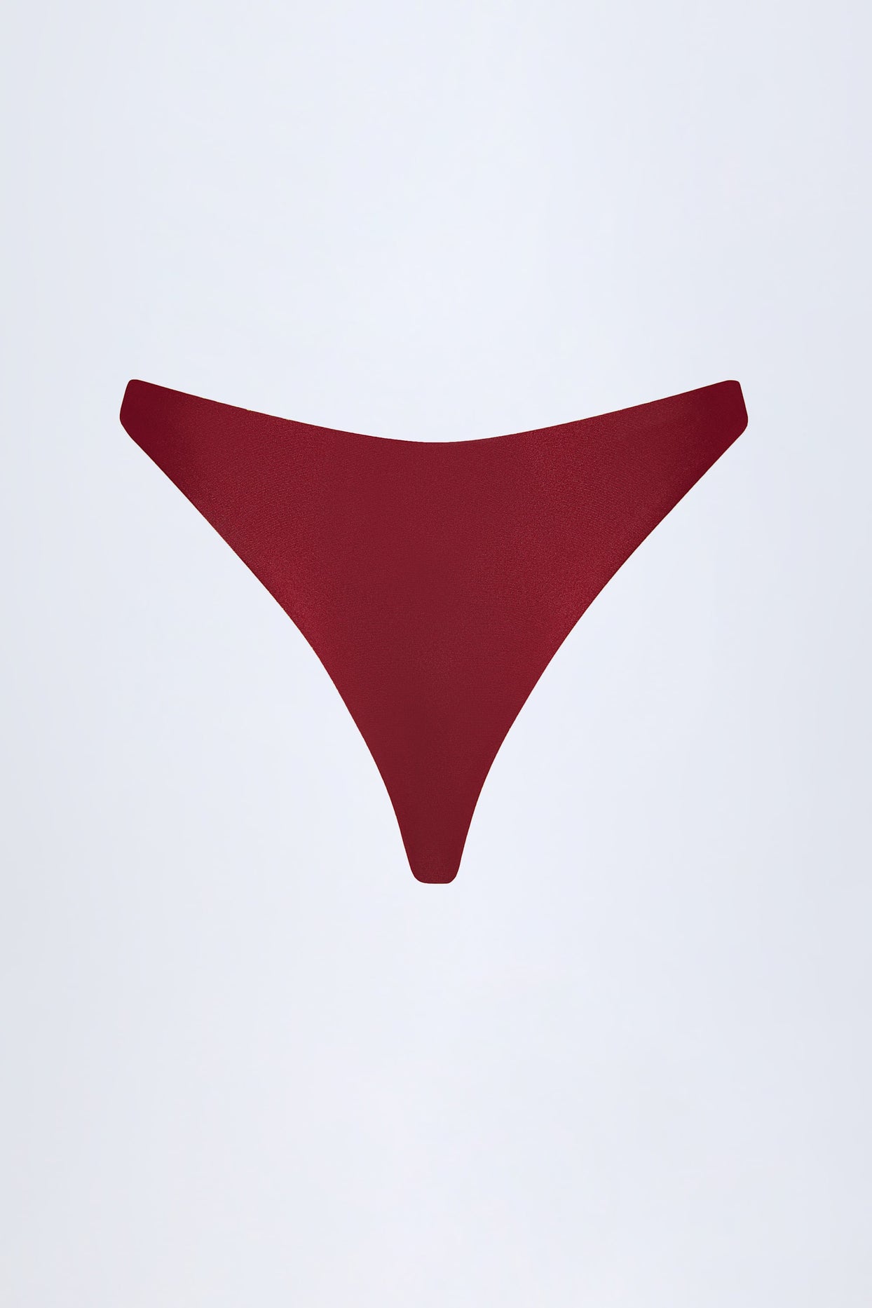 Bead-Embellished Cheeky Bikini Bottoms in Dark Cherry - 4