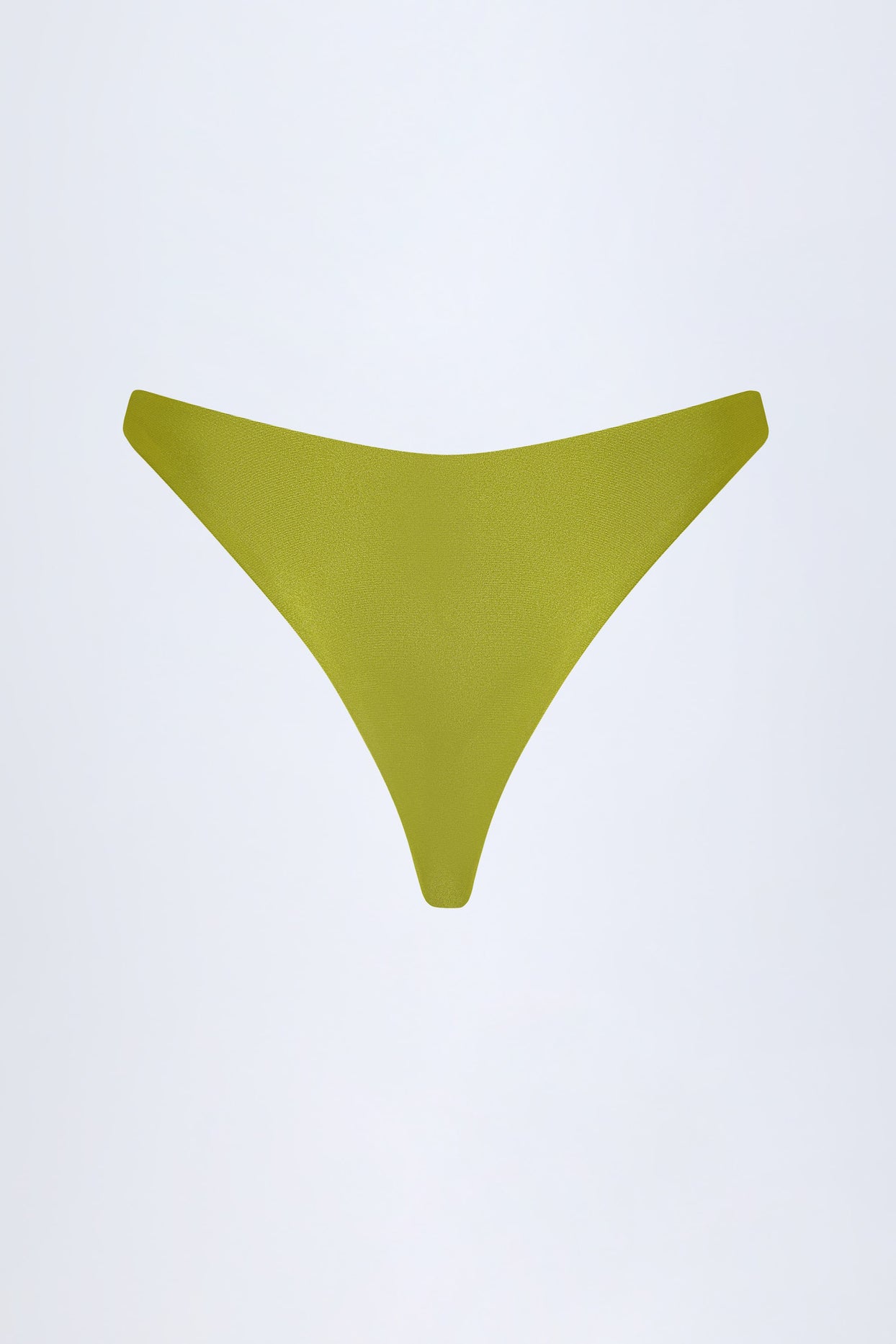 Bead-Embellished Cheeky Bikini Bottoms in Olive Green - 4