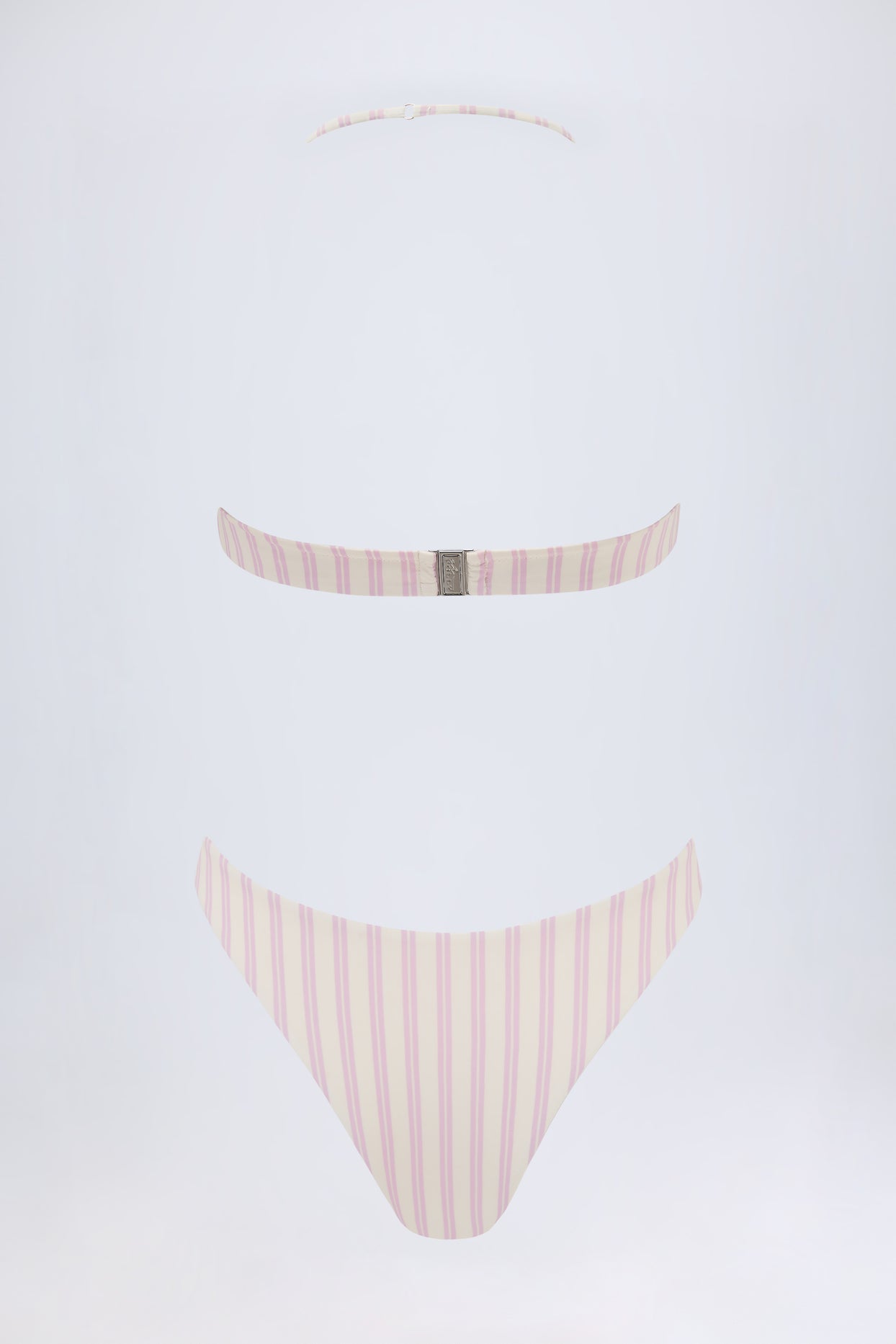 Cut-Out Halterneck Swimsuit in Mauve - 3