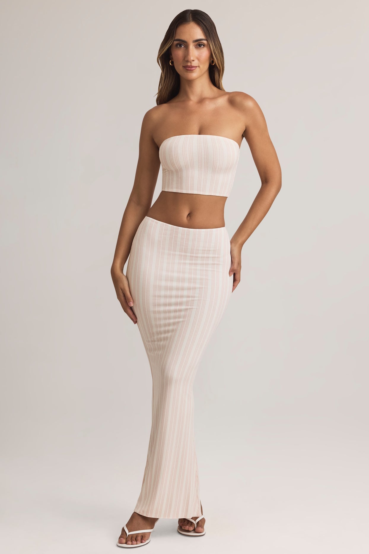 Modal Mid-Rise Maxi Skirt in Stripe Print - 1