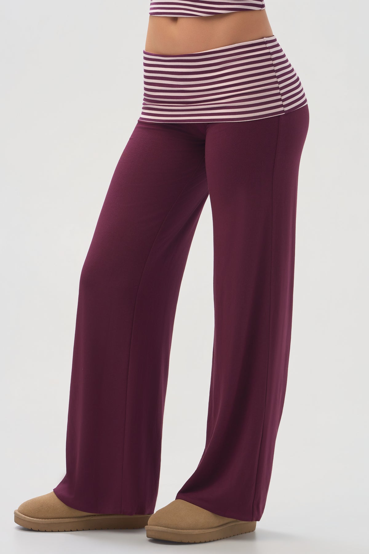ButterCloud™ Wide-Leg Trousers in Plum
