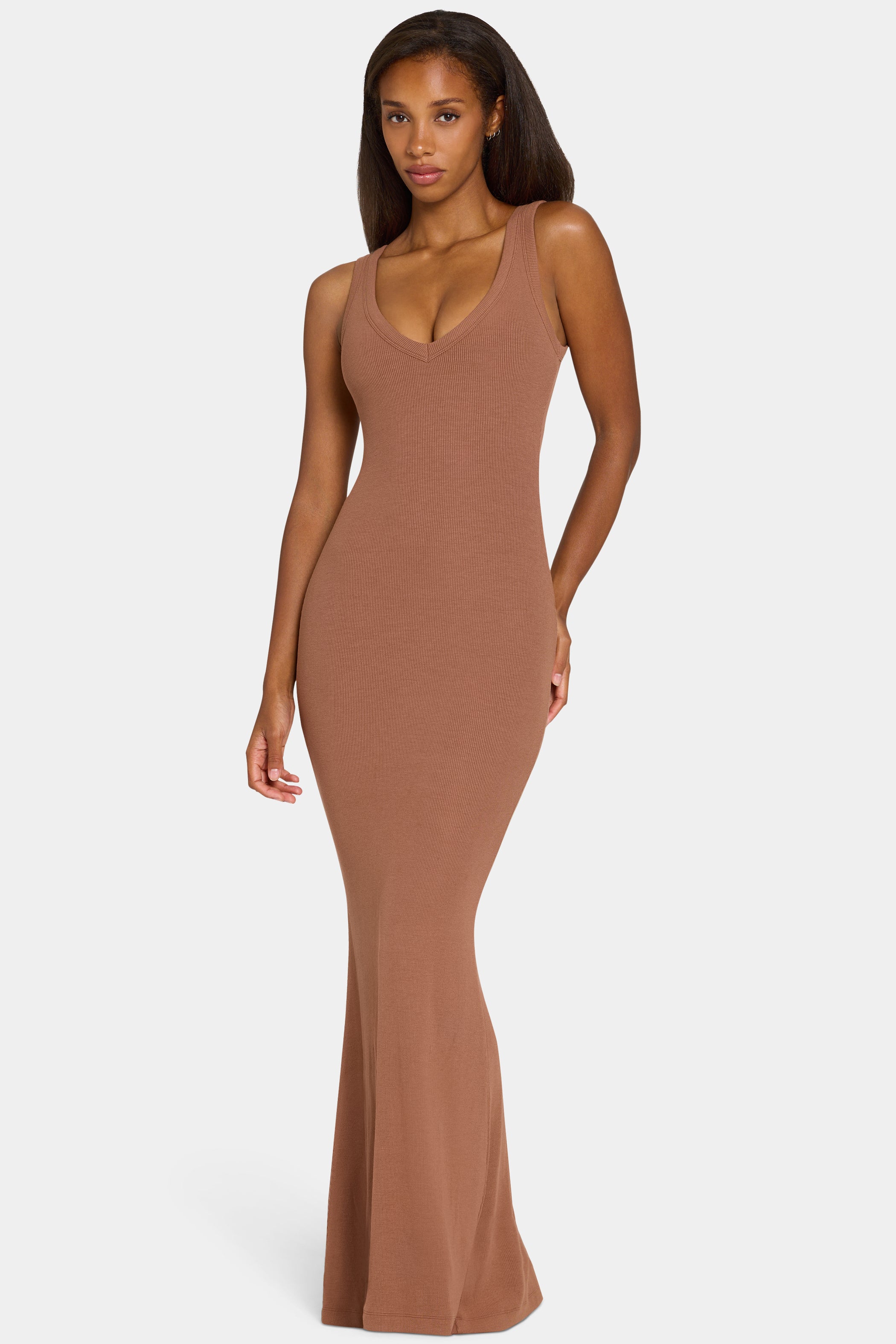 ButterCloud™ Built-In Bra Maxi Dress in Cocoa