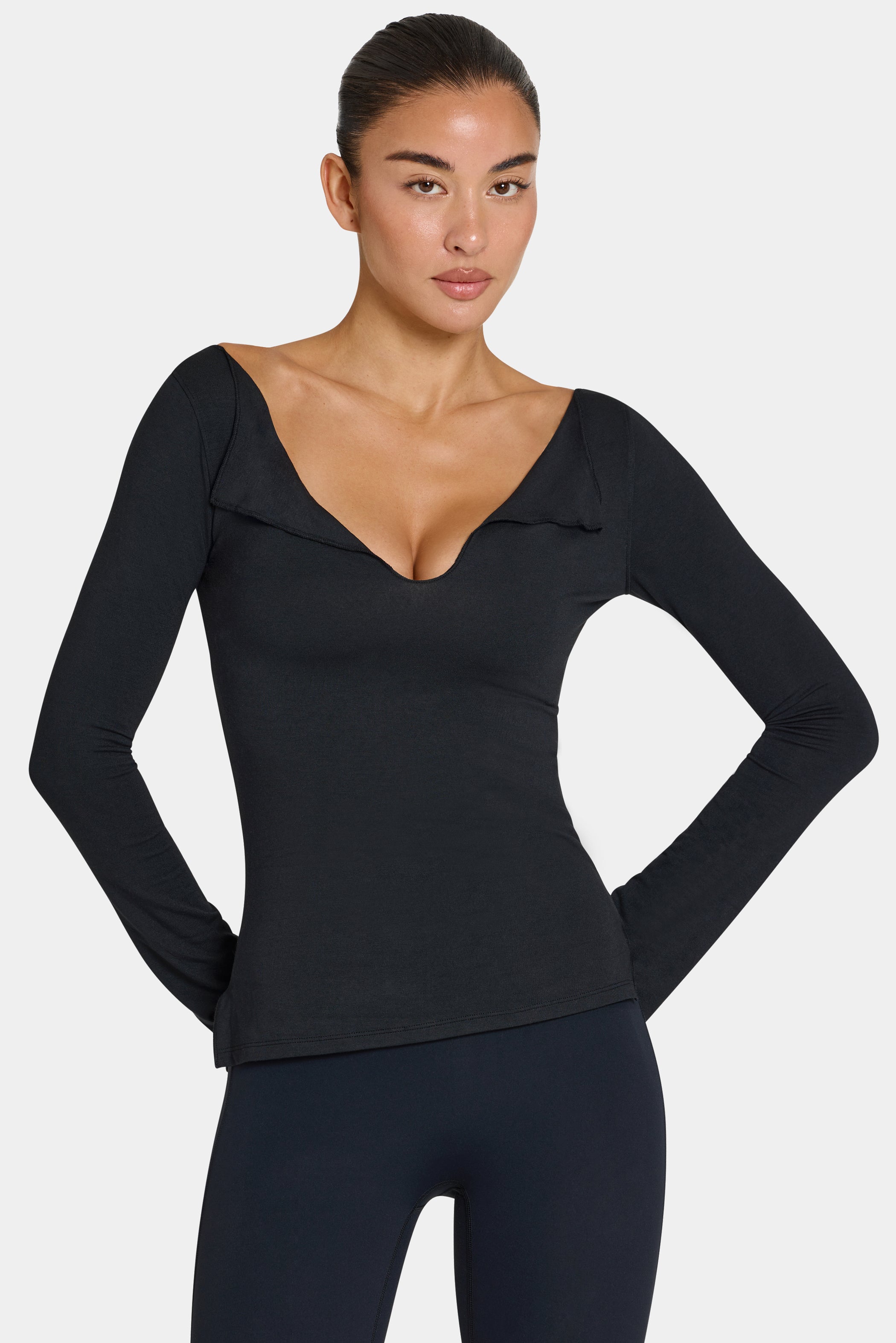 ButterCloud™ Long Sleeve Top in Black