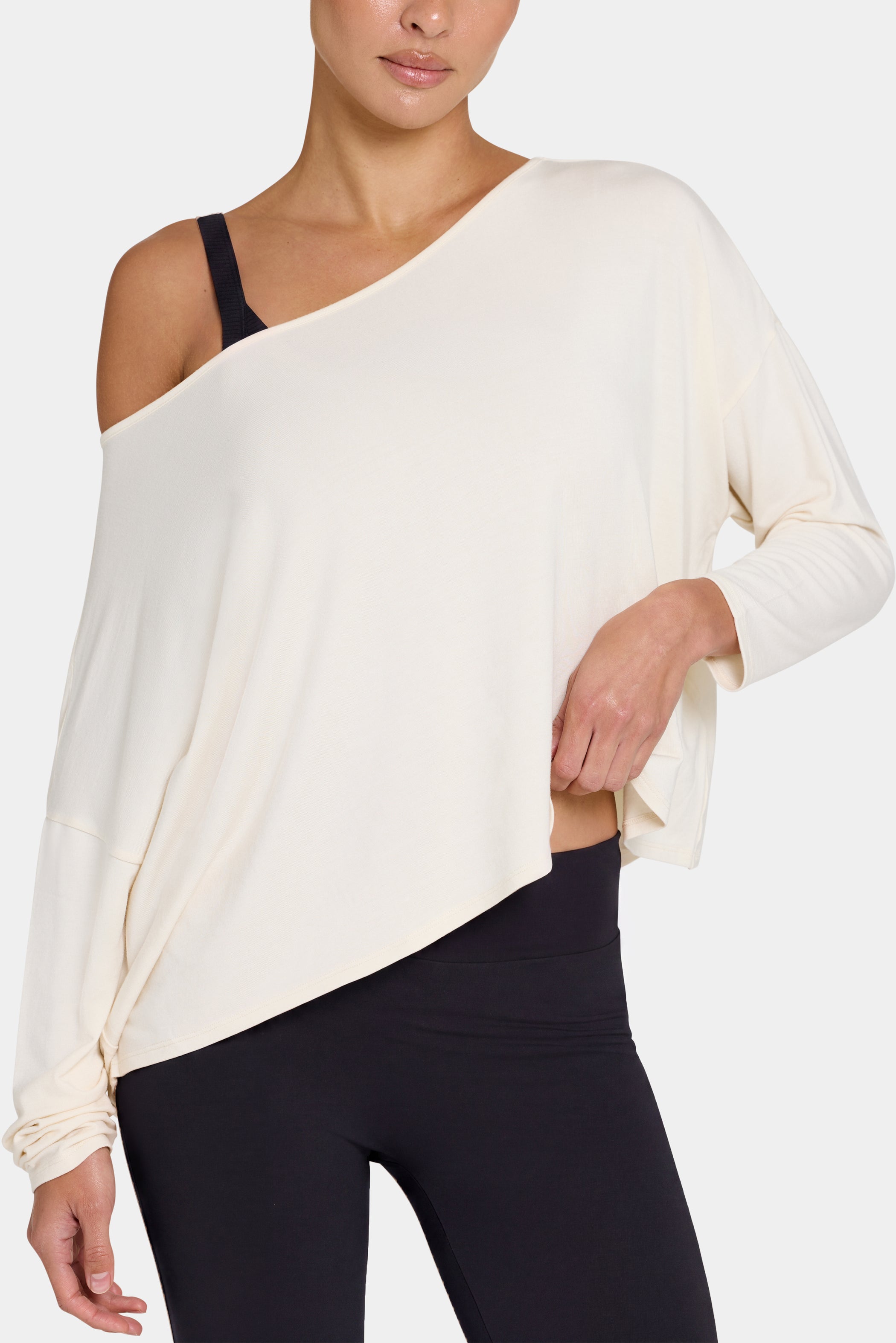 ButterCloud™ Slouchy Off-Shoulder Top in Coconut