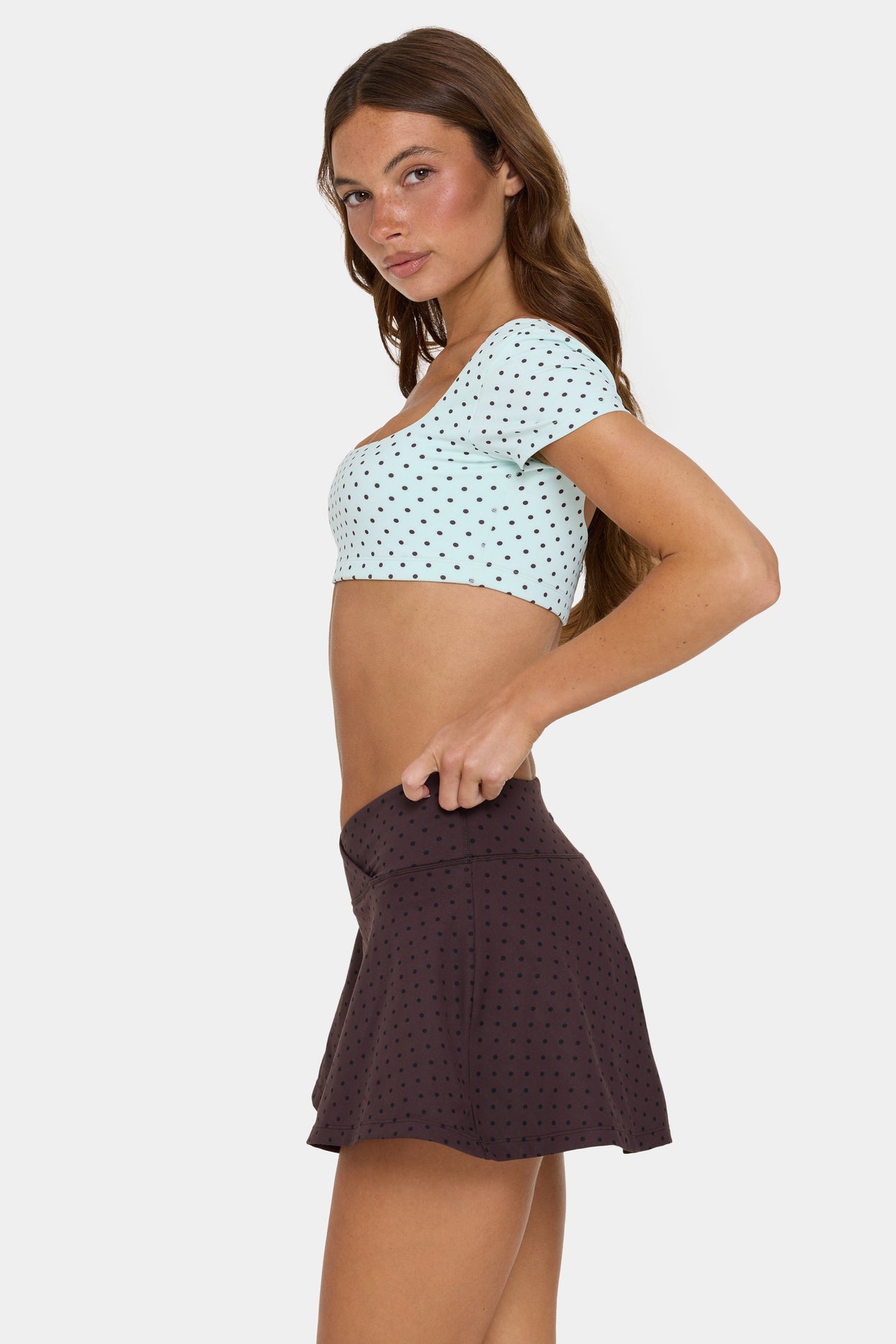 Soft Active Mini Skort in Choc Chip - 4