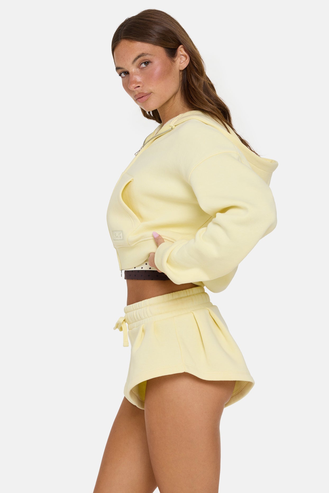 Mid-Rise Mini Shorts in Buttercream - 4