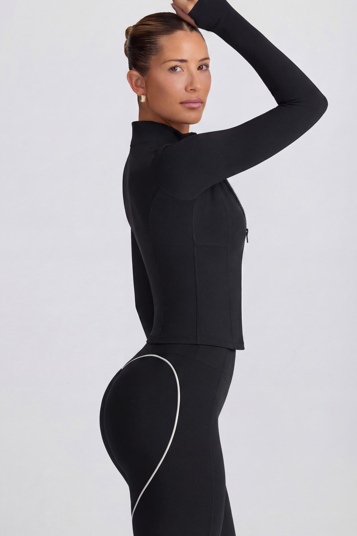 Soft Active Zip-Up Jacket in Black - 3