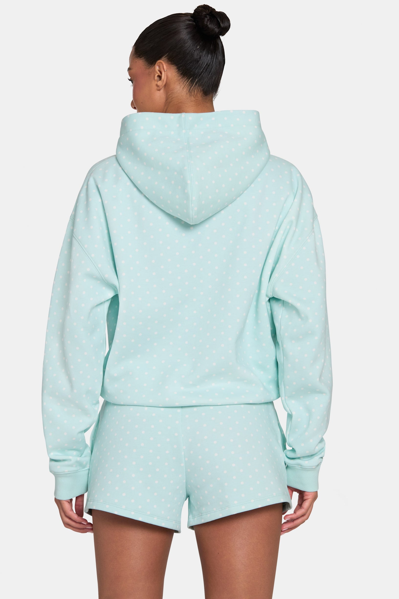 Oversized Applique Hoodie  in Peppermint Polka Dot - 2