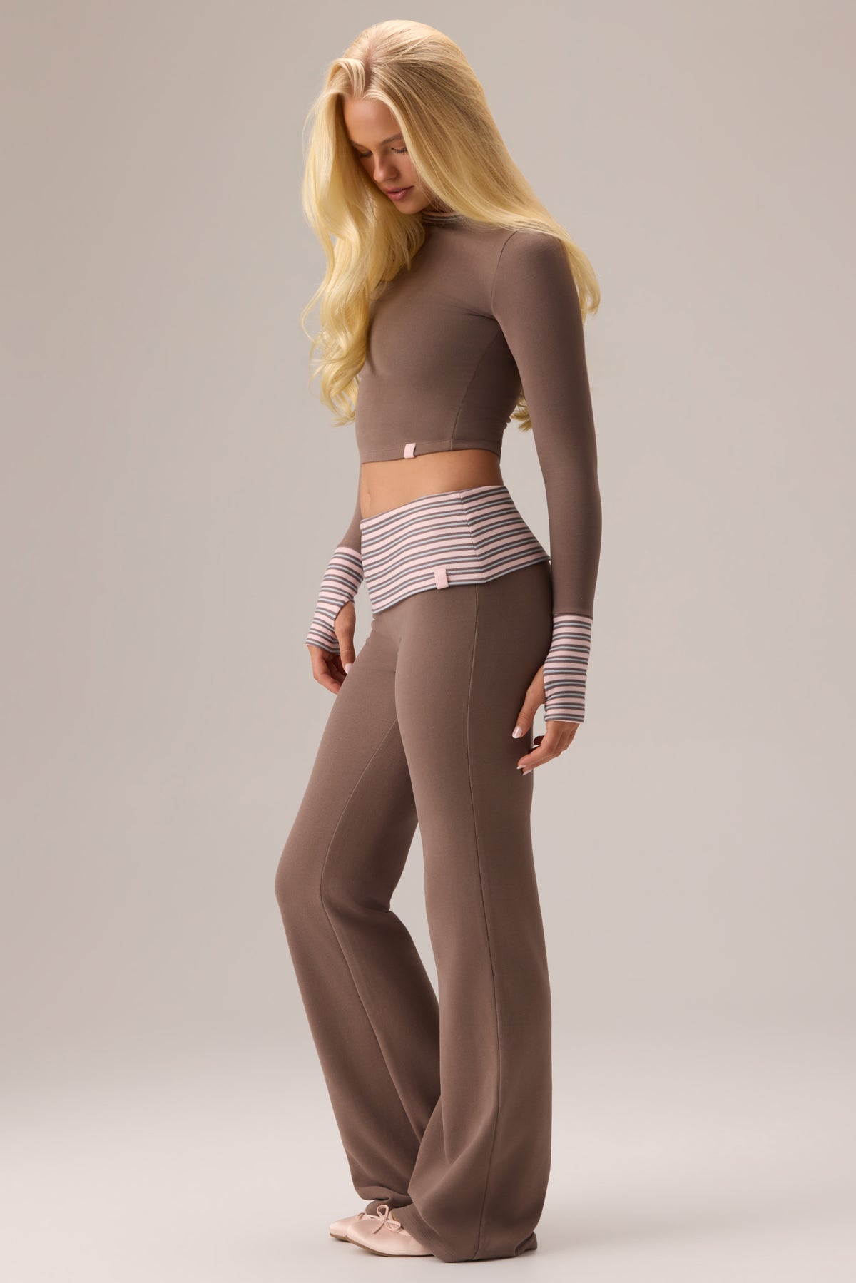 Plush Jersey Long-Sleeve Top in Chestnut