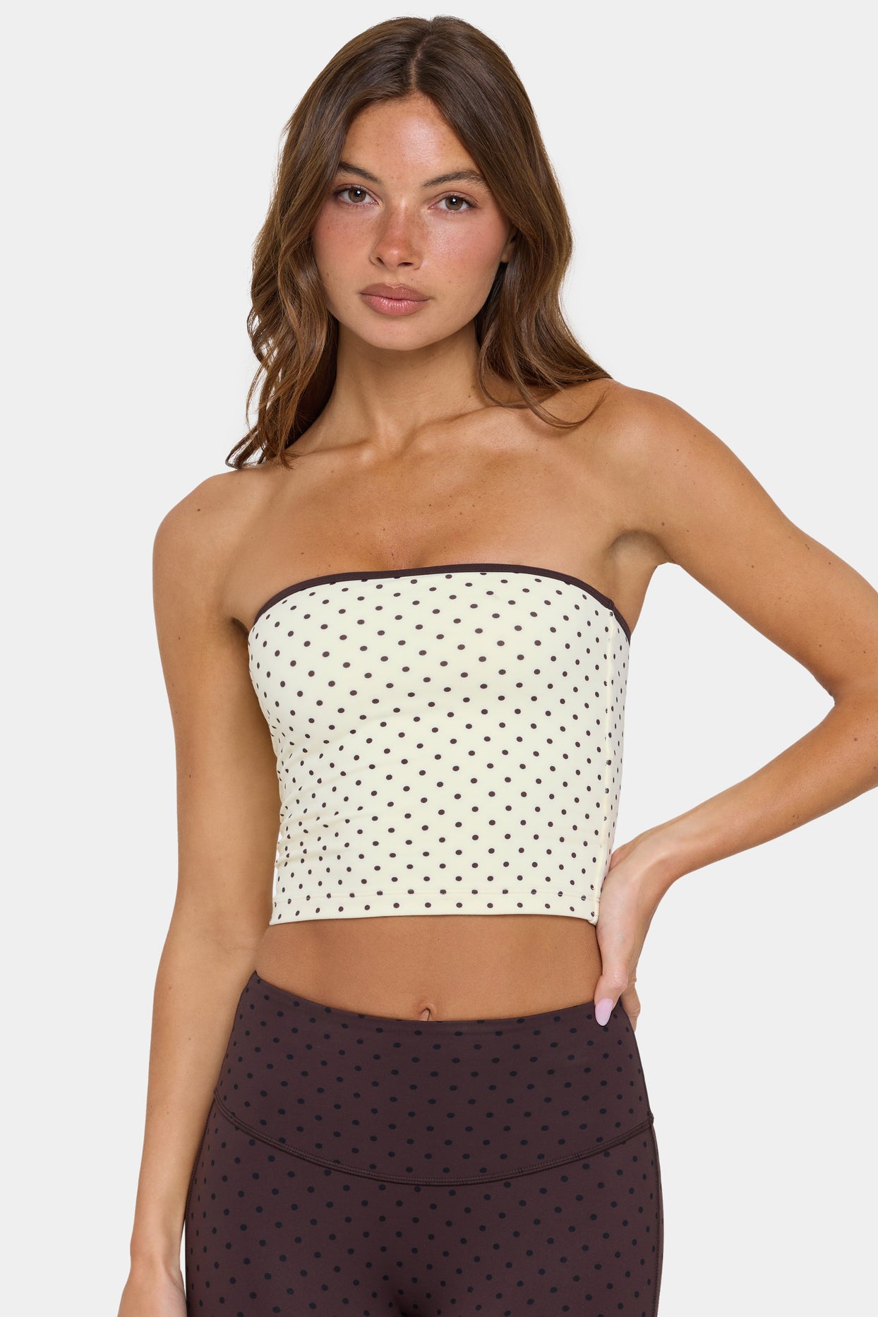 Soft Active Bandeau Top in Cookie Butter - 6