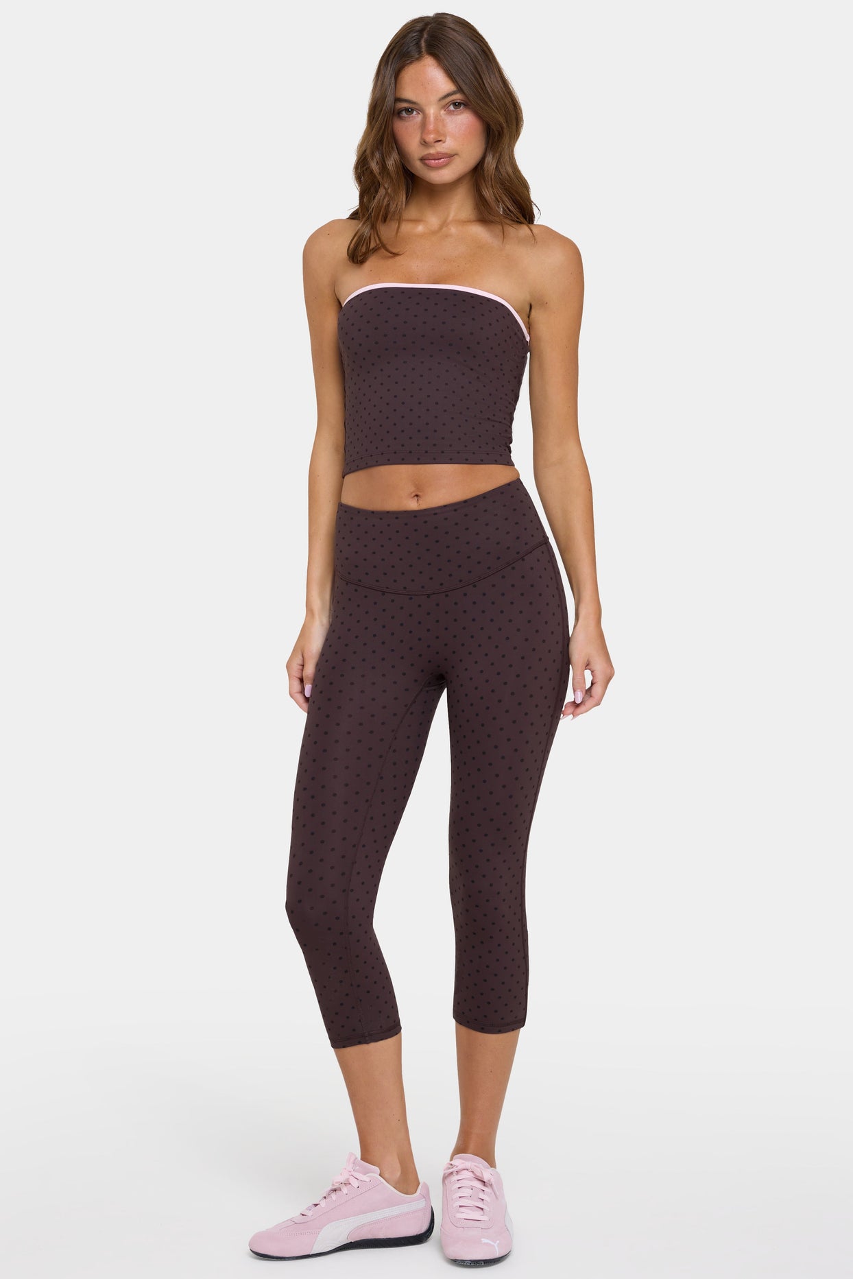 Soft Active Capri Leggings in Choc Chip - 6