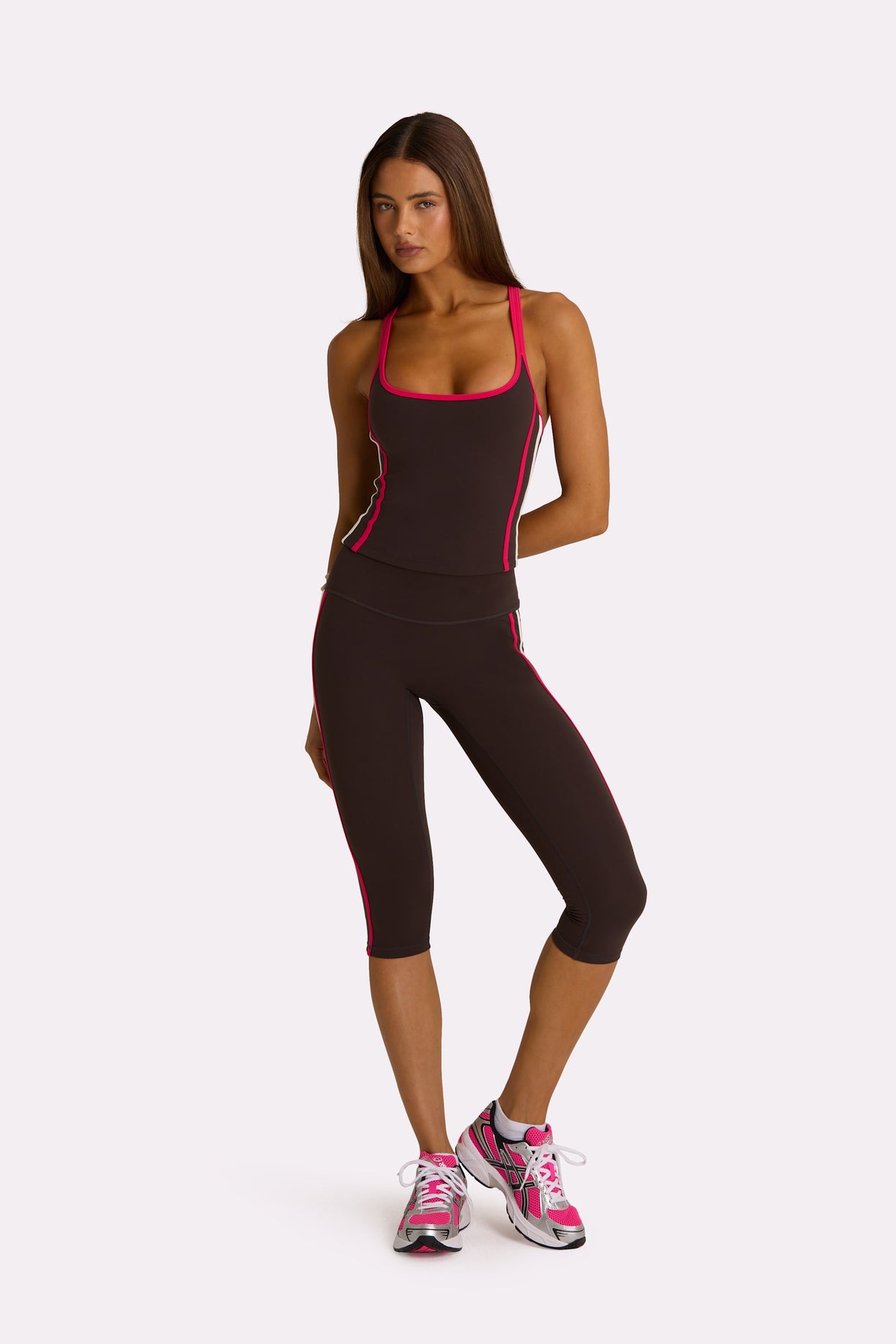 Soft Active Capri Leggings in Truffle - 4