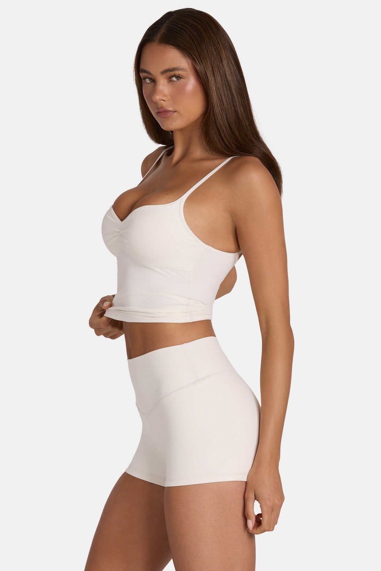 Soft Active Mini Shorts in Coconut - 4