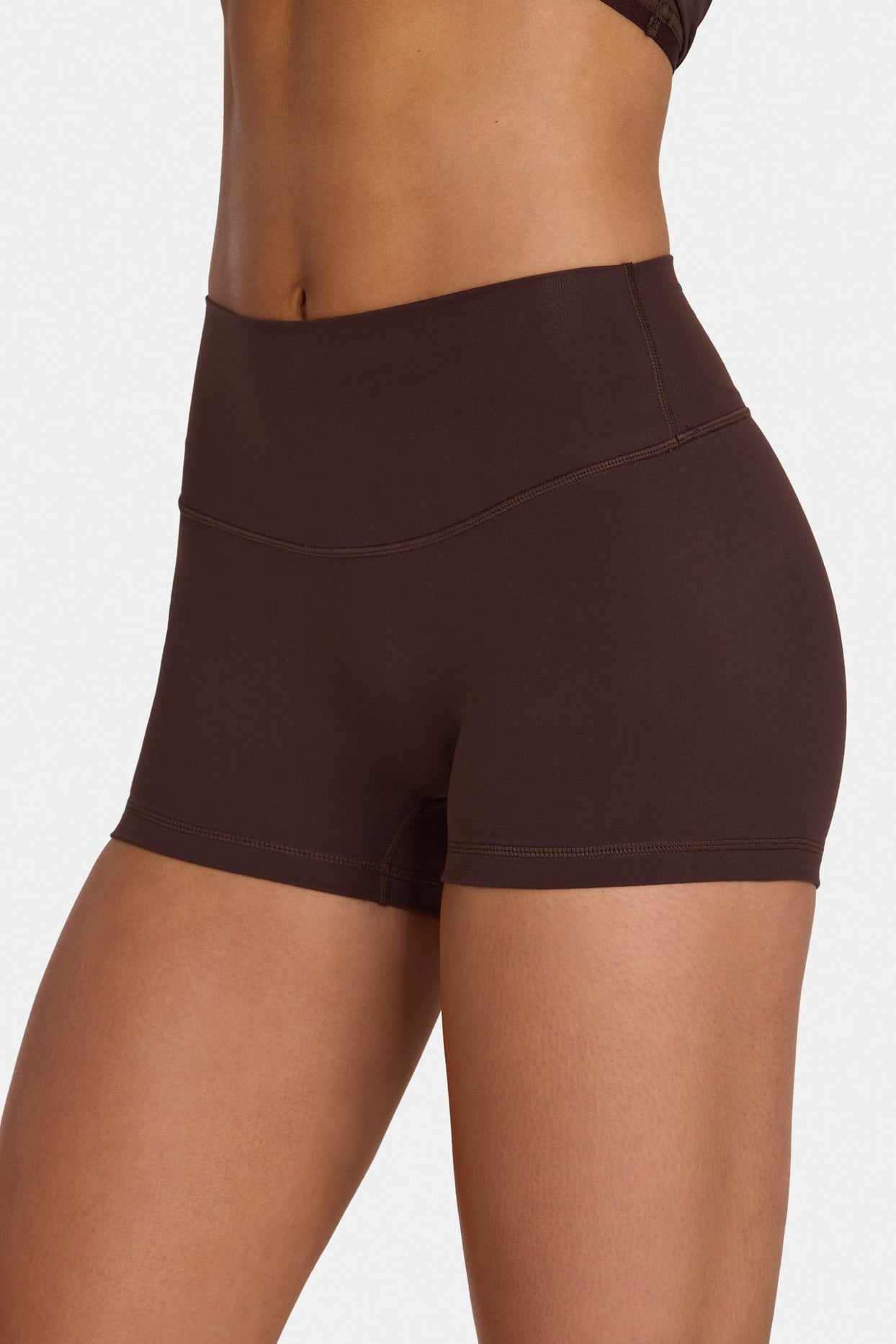 Soft Active Mini Shorts in Espresso - 5
