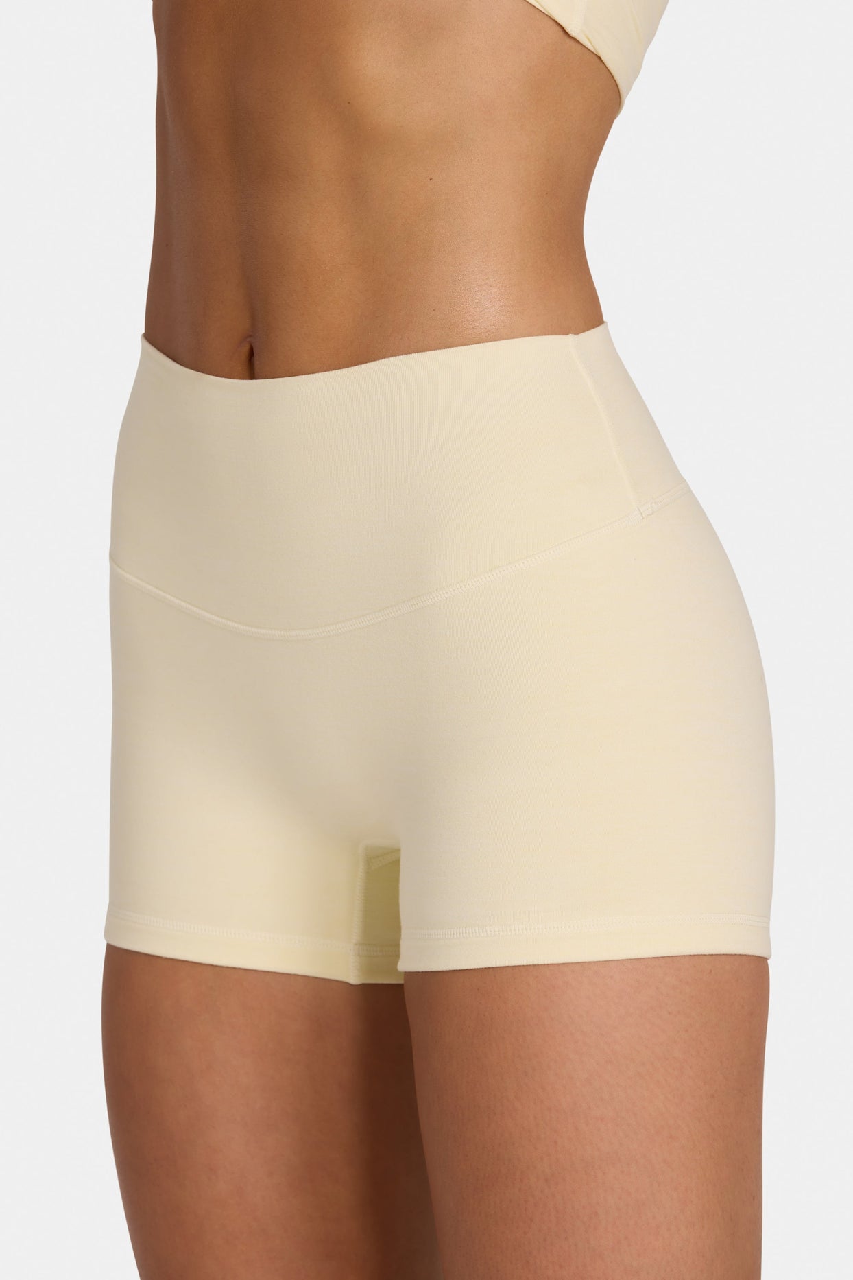 Soft Active Mini Shorts in Lemon Marl - 5