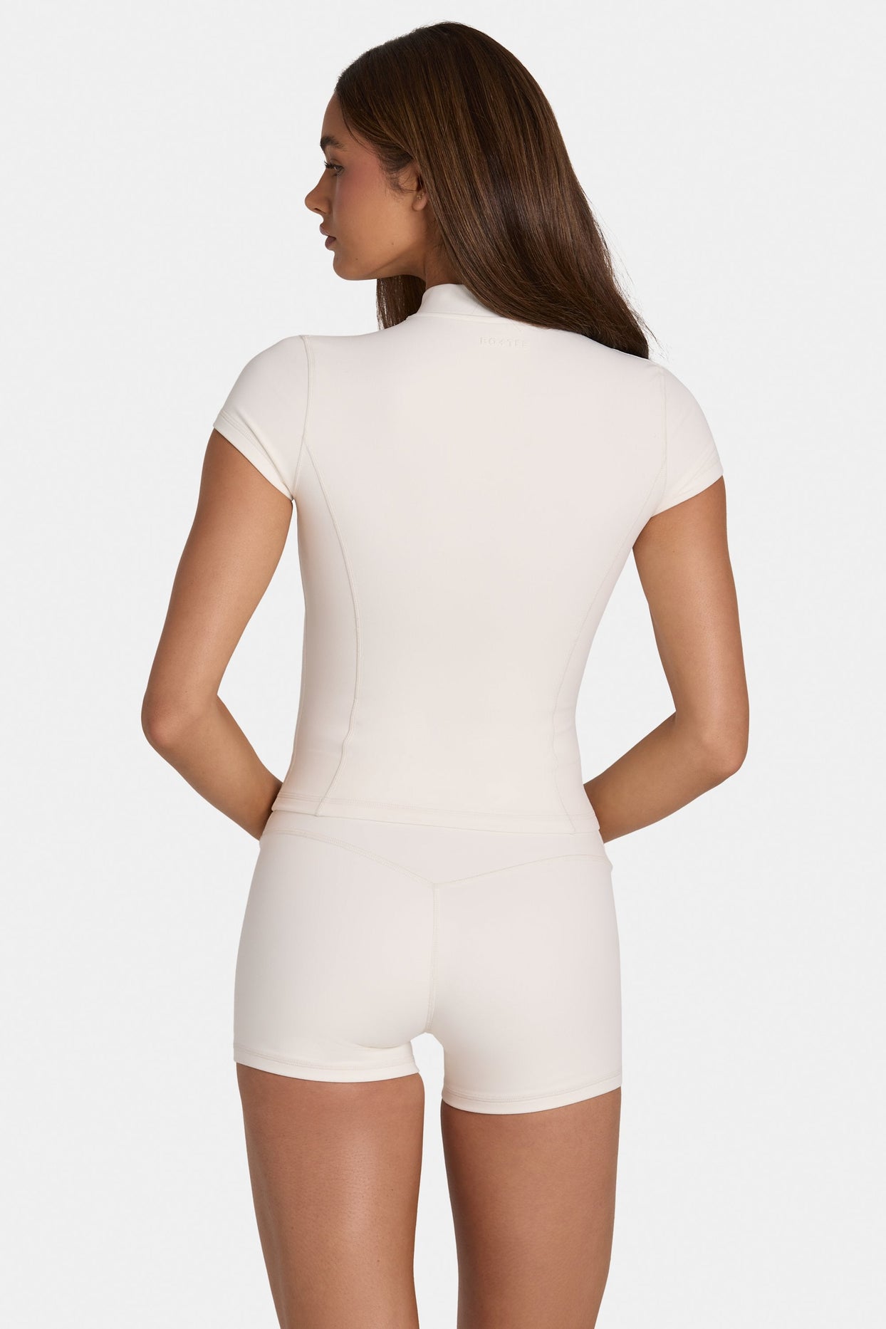 Soft Active Zip-Up Top in Coconut - 2