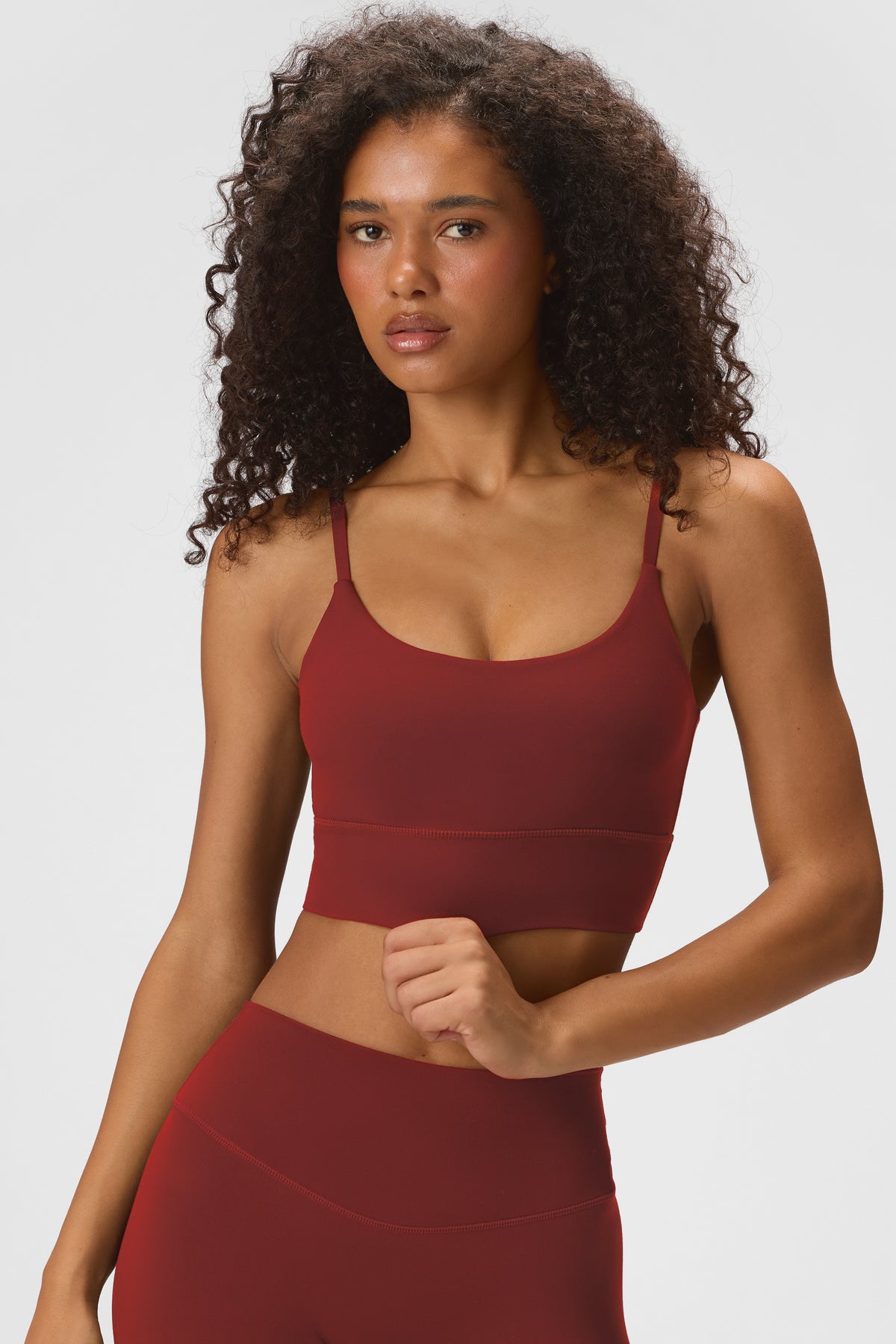 Soft Active High-Impact Sports Bra in Dark Cherry