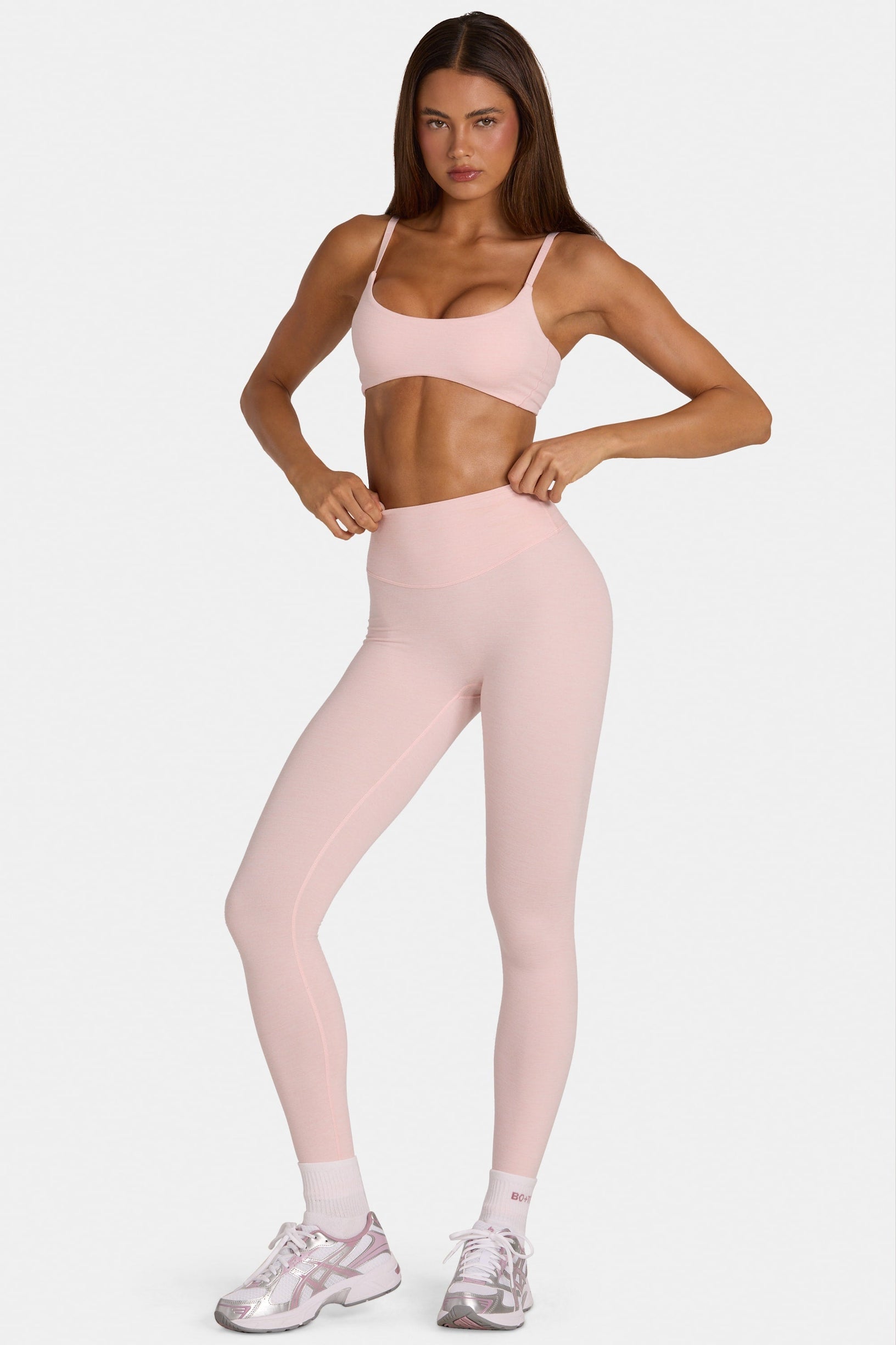 Soft Active Full-Length Leggings in Blush Marl - 1