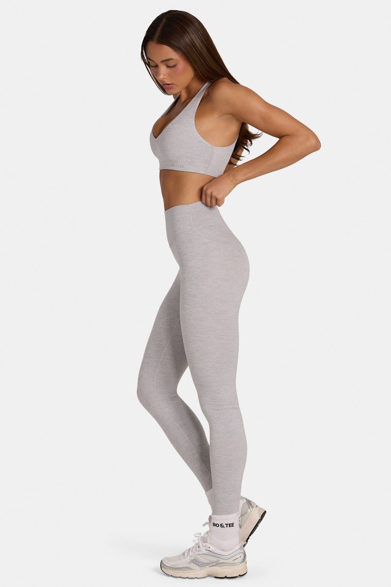 Soft Active Full-Length Leggings in Grey Marl - 3