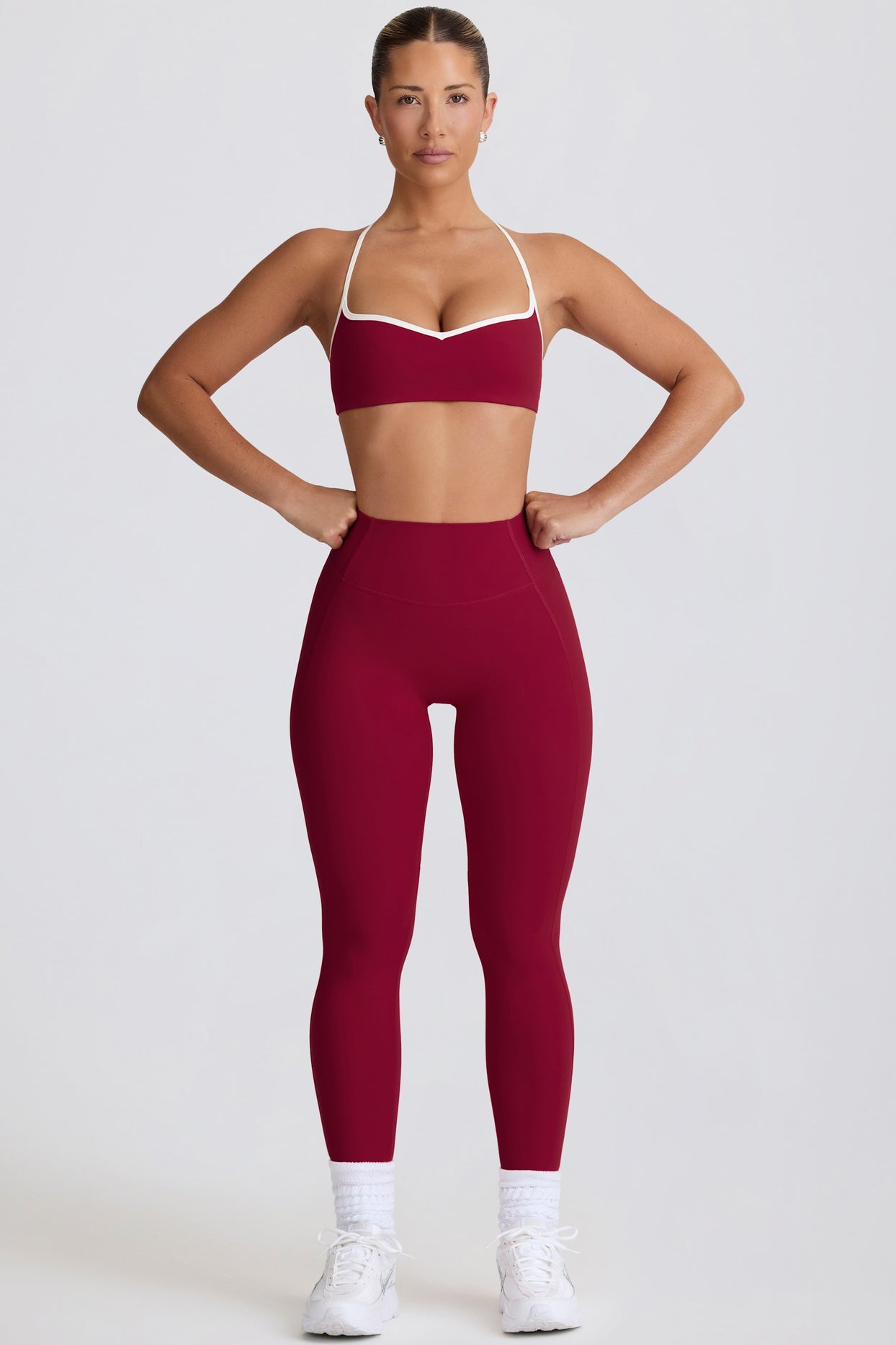 Soft Active Mid-Rise Leggings in Cherry - 5