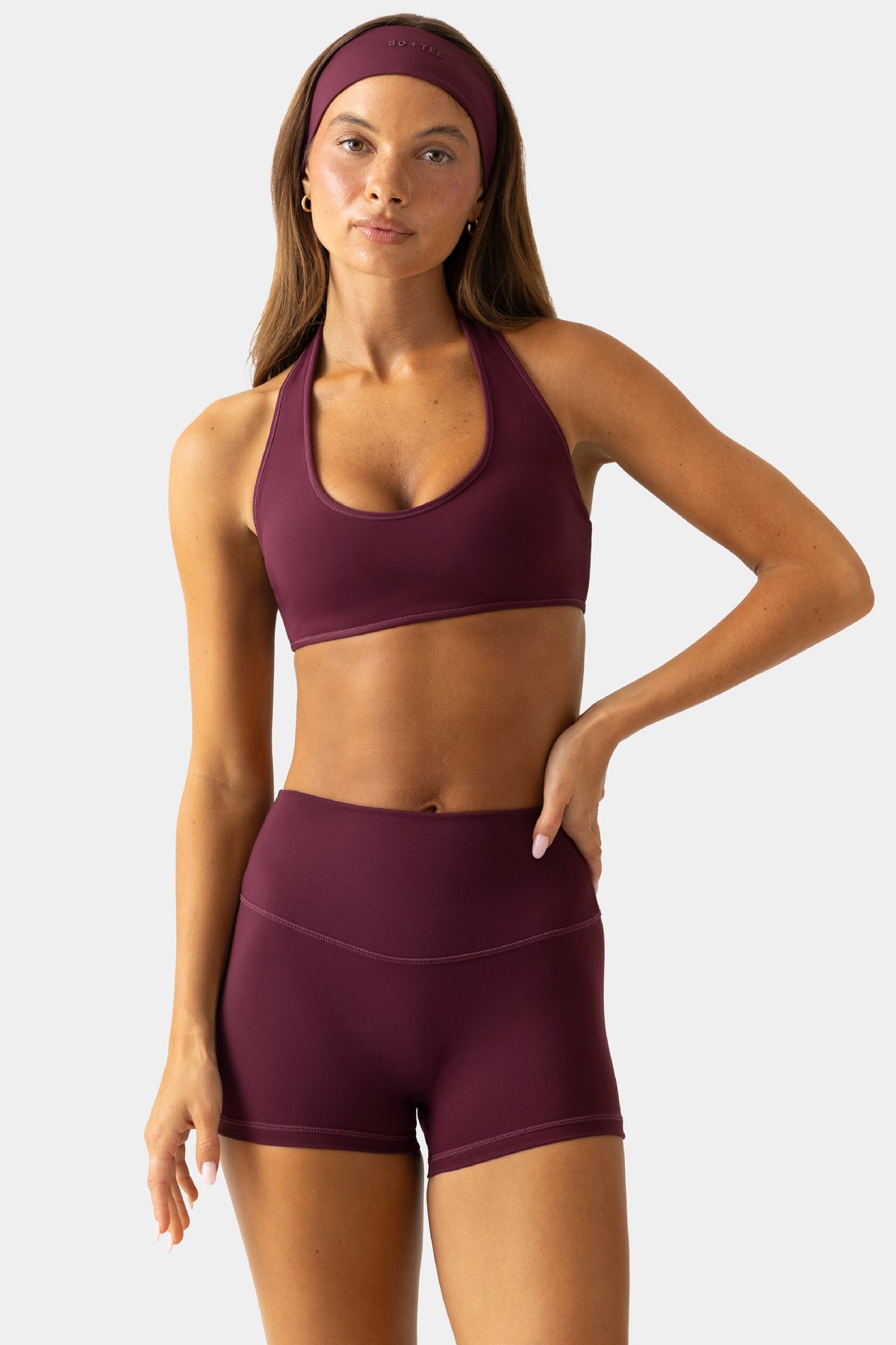 Soft Active Mini Shorts in Plum