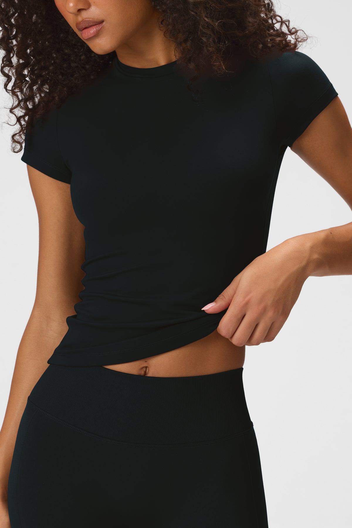 Soft Active Short Sleeve Top in Black - 2
