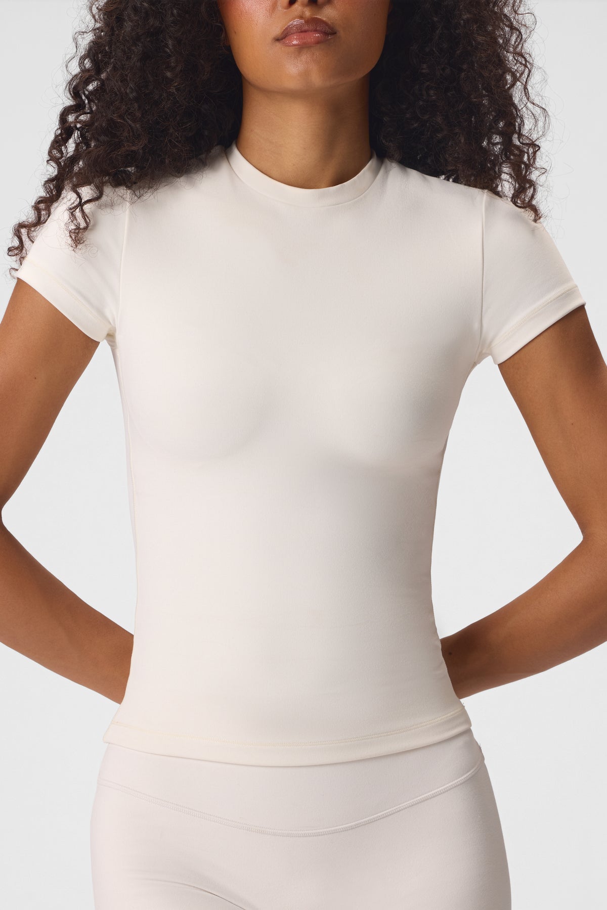 Soft Active Short Sleeve Top in Vanilla - 2