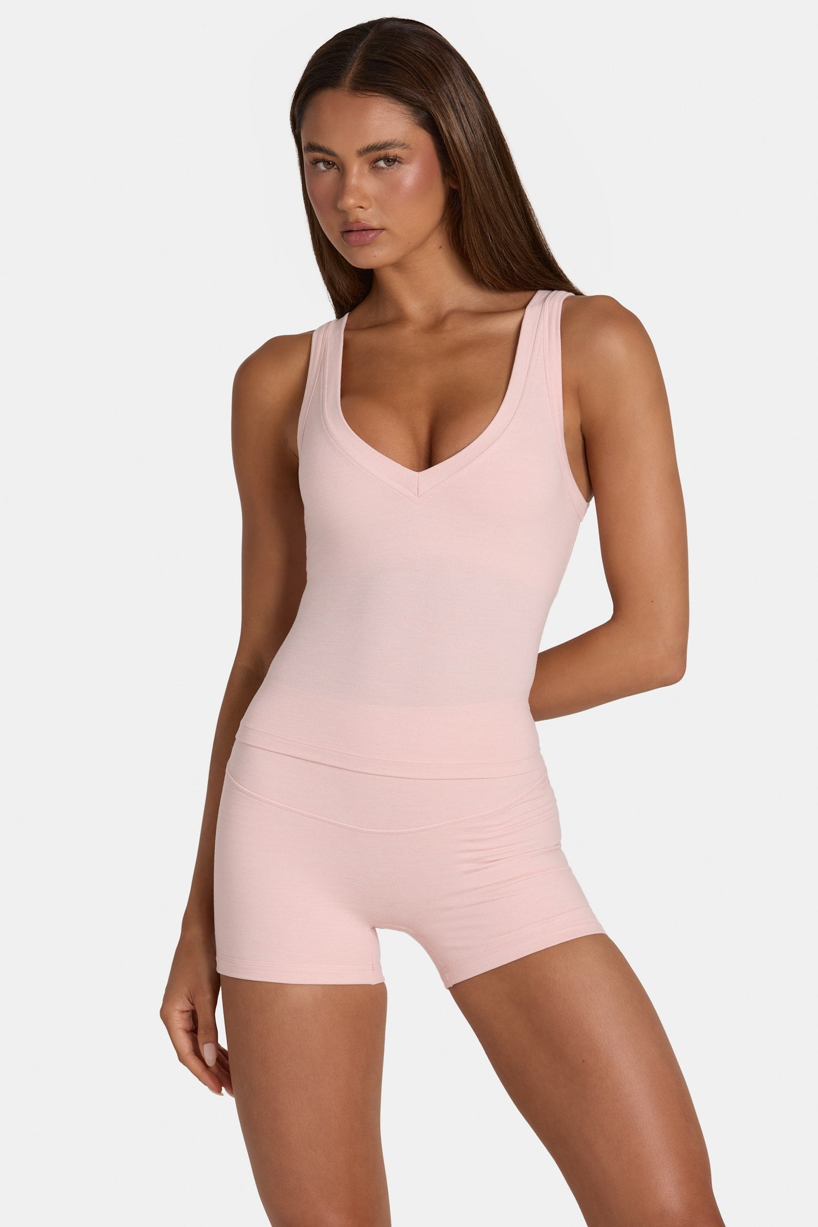 Soft Active Tank Top in Blush Marl - 1