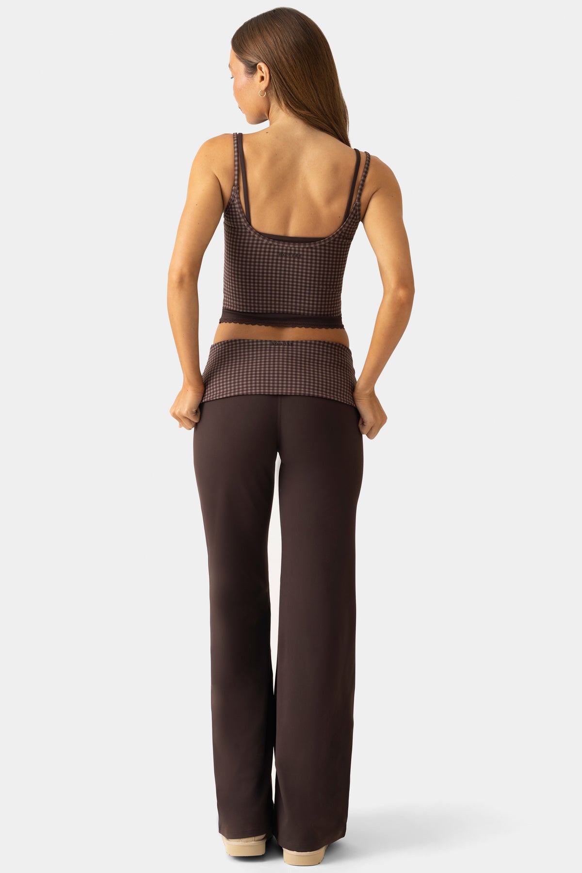 Soft Active Wide-Leg Trousers in Espresso