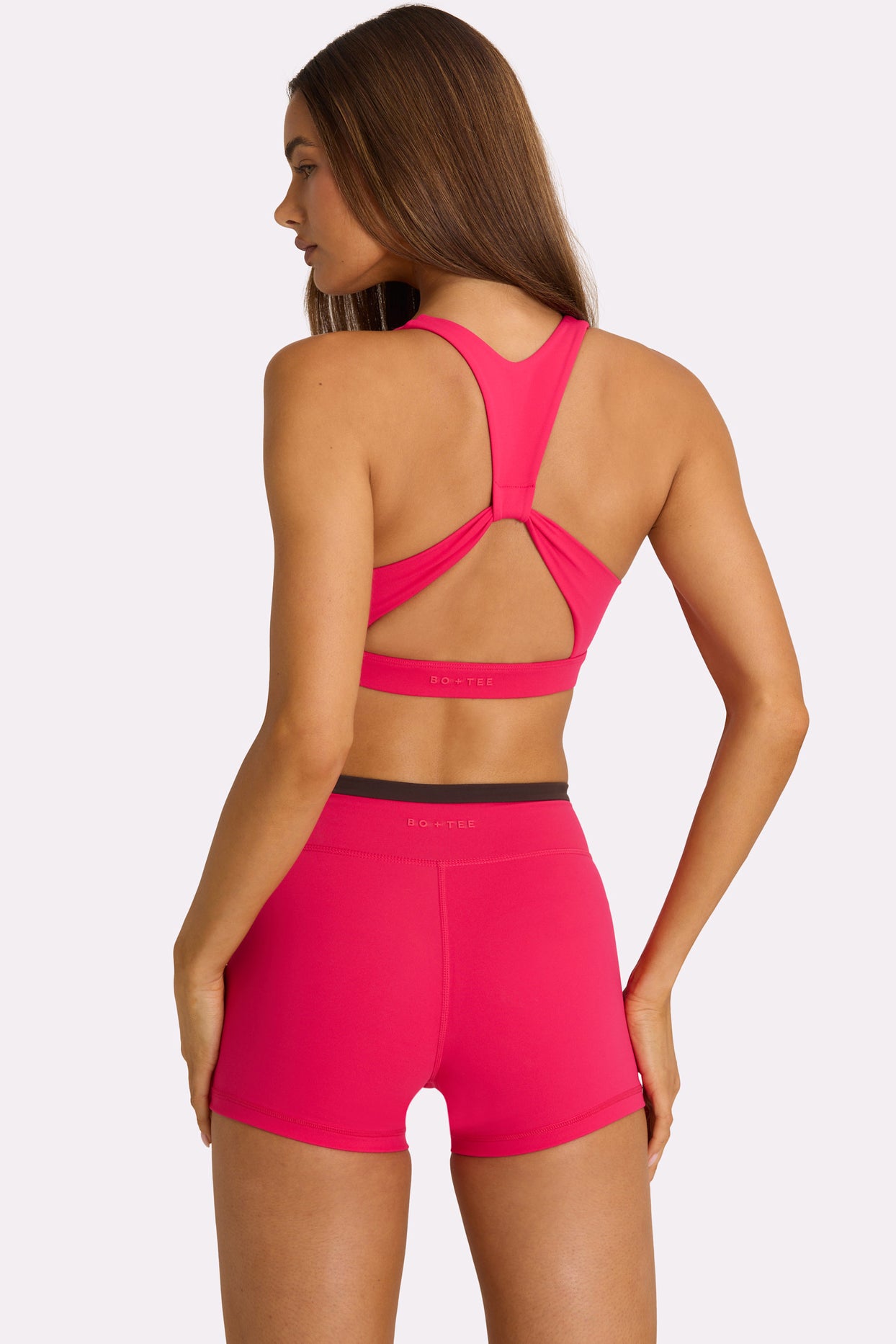 Soft Active Wrap Waist Shorts in Hot Pink - 5