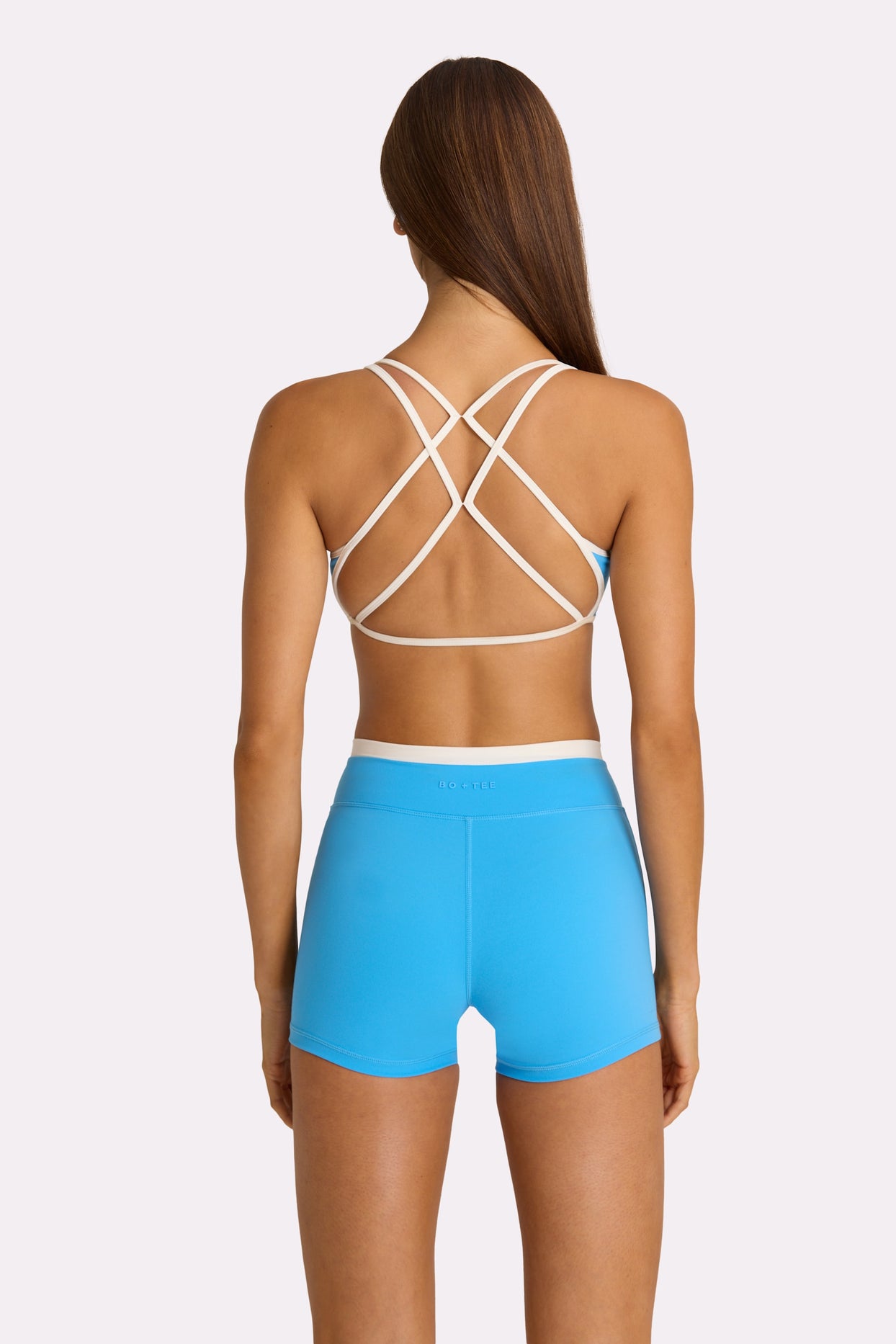 Soft Active Wrap Waist Shorts in Electric Blue - 2