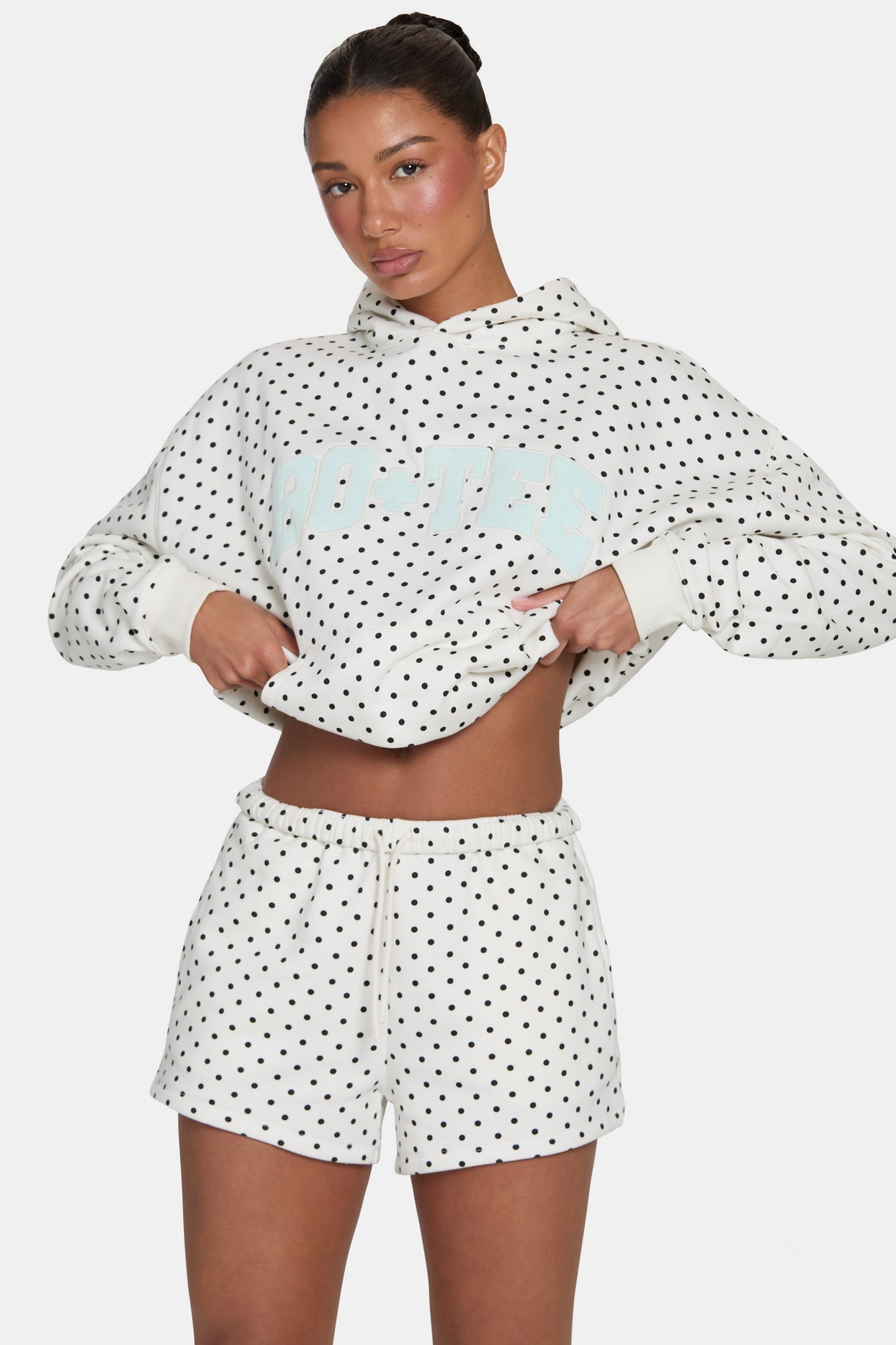 Sweat Shorts in Coconut Polka Dot - 5