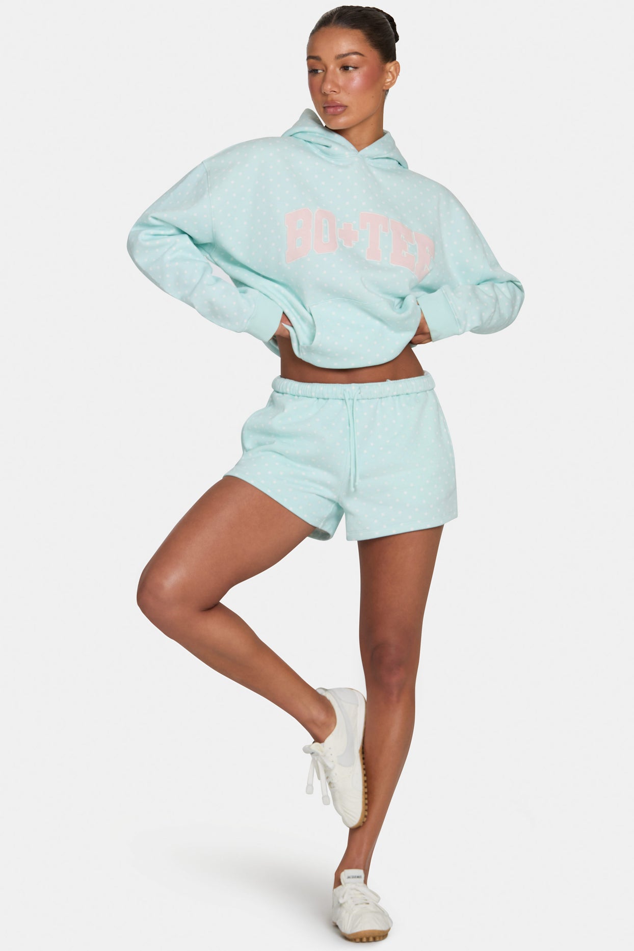 Sweat Shorts in Peppermint Polka Dot - 5