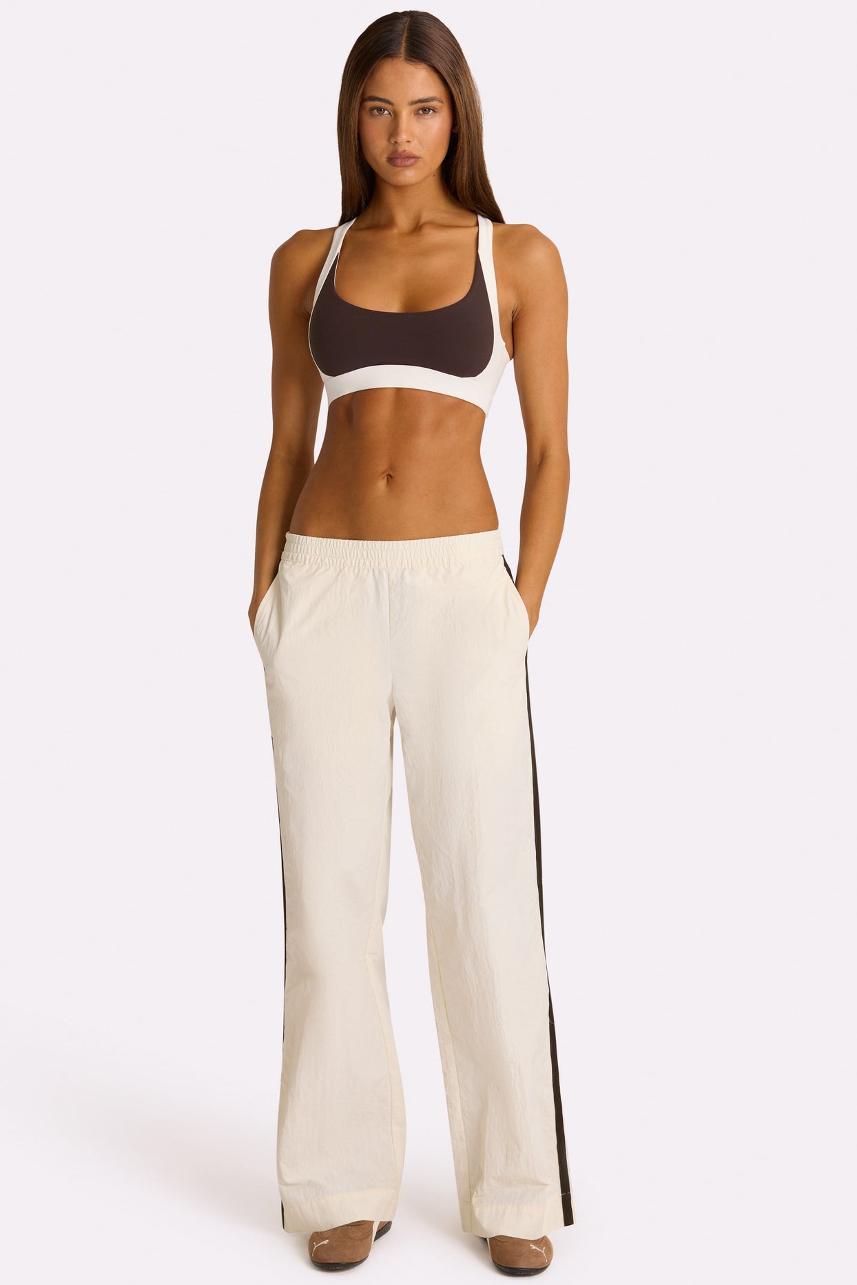 Woven Track Pants in Coconut - 5
