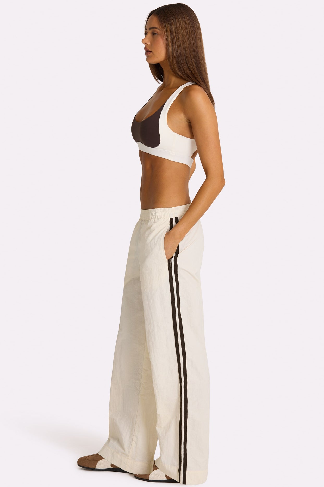 Woven Track Pants in Coconut - 3